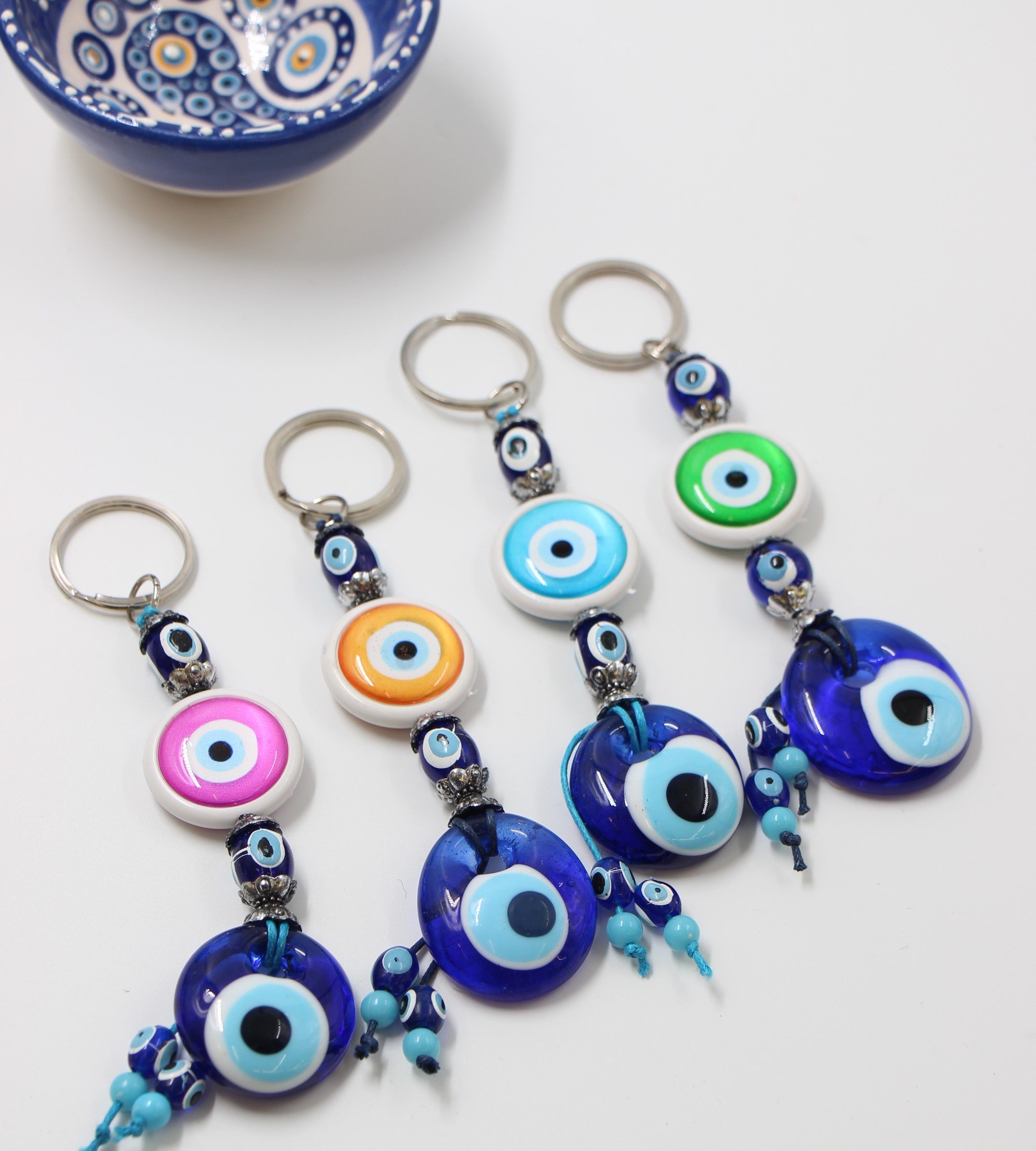 Evil Eye Coloured Disc Key Ring