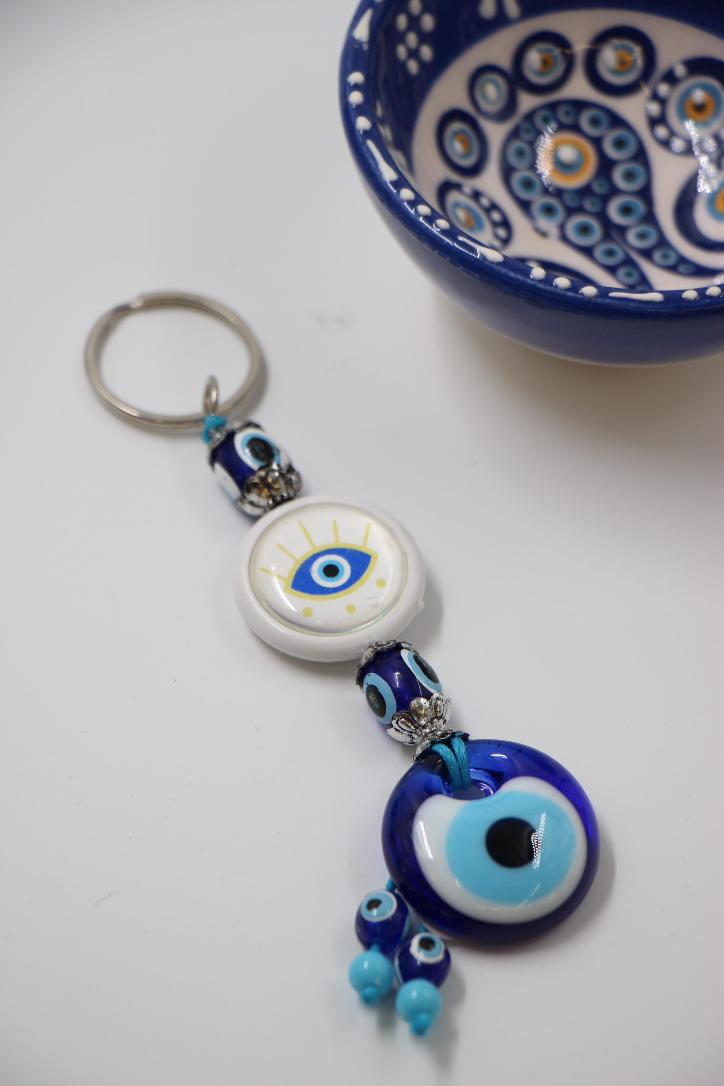 Evil Eye Disc Key Ring 3 1