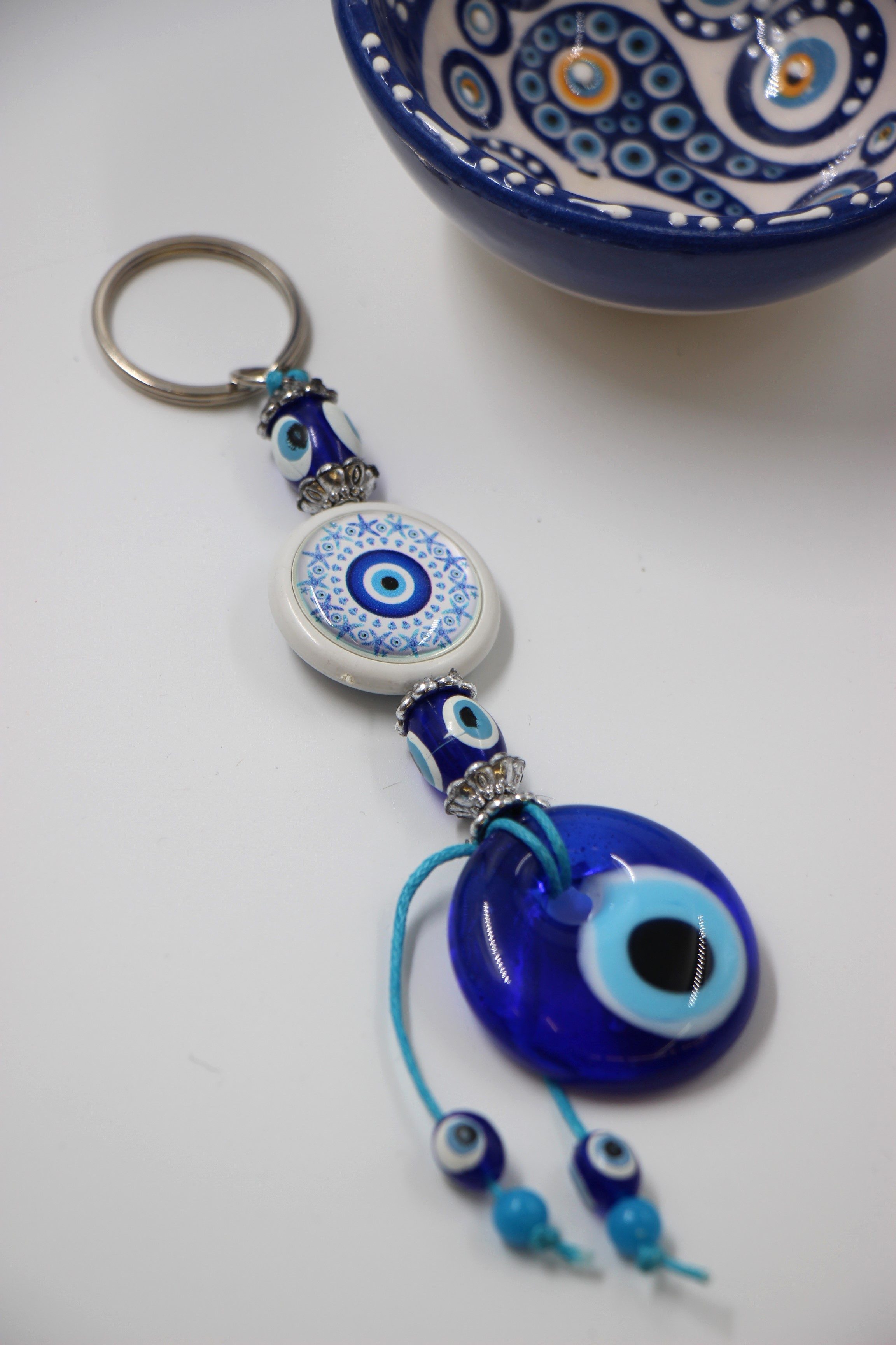 Evil Eye Disc Key Ring 3 5