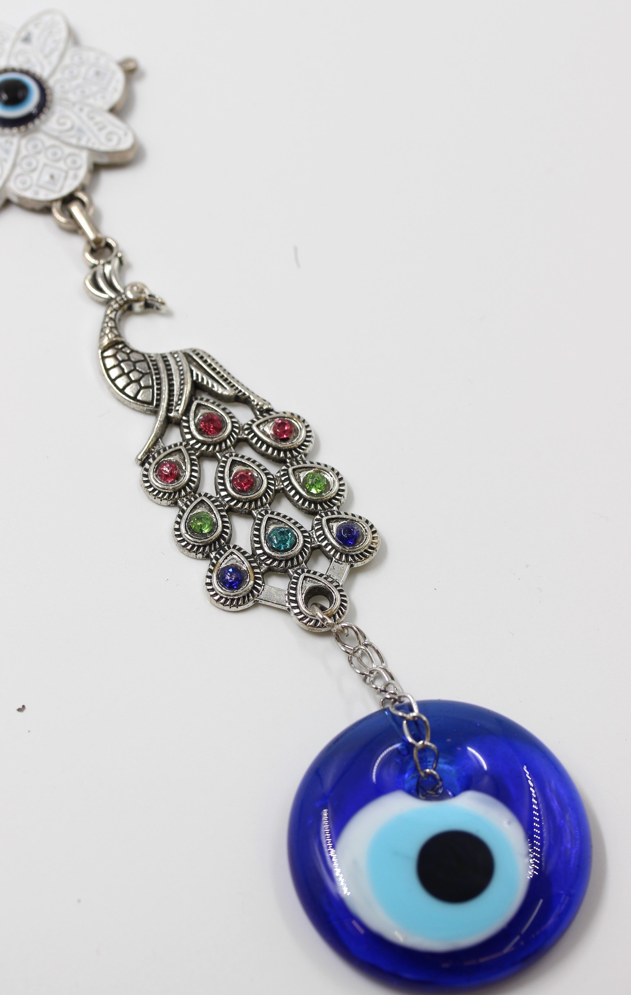 Evil Eye Metal Wall Hanging With Peacock 1