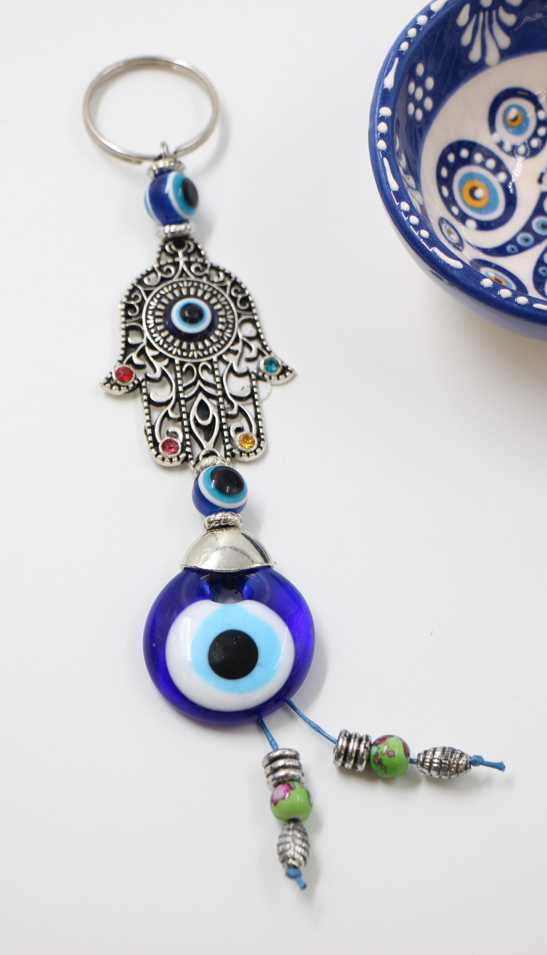 Fatimas Hand Evil Eye Bag Tag Key Ring 12