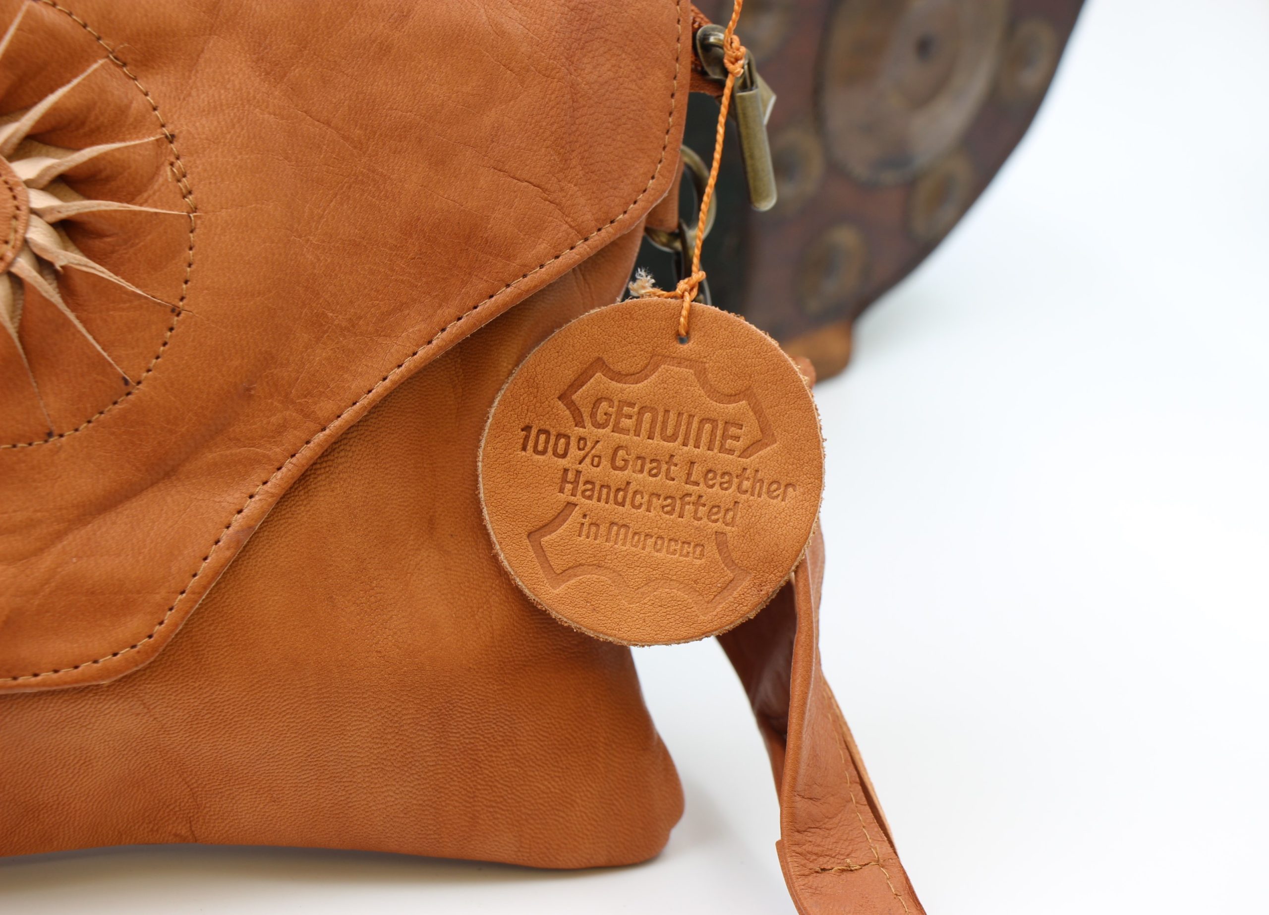 Genuine Moroccan Leather Clutch Purse - Brown 2A