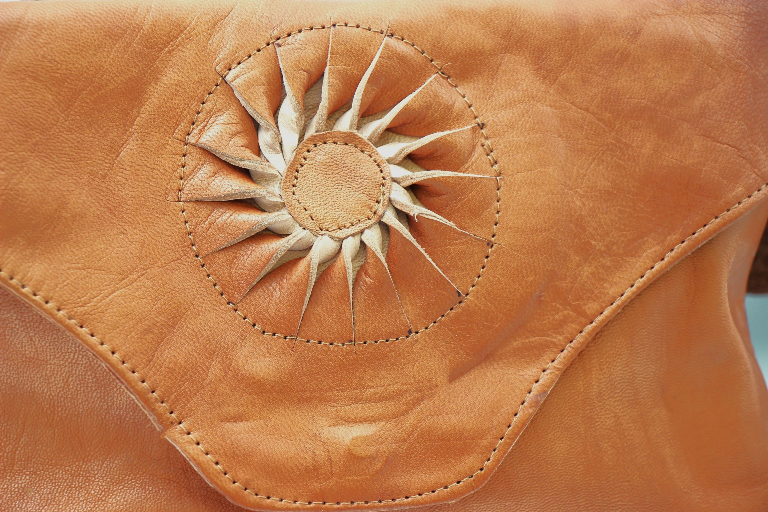 Genuine Moroccan Leather Clutch Purse - Brown 3A