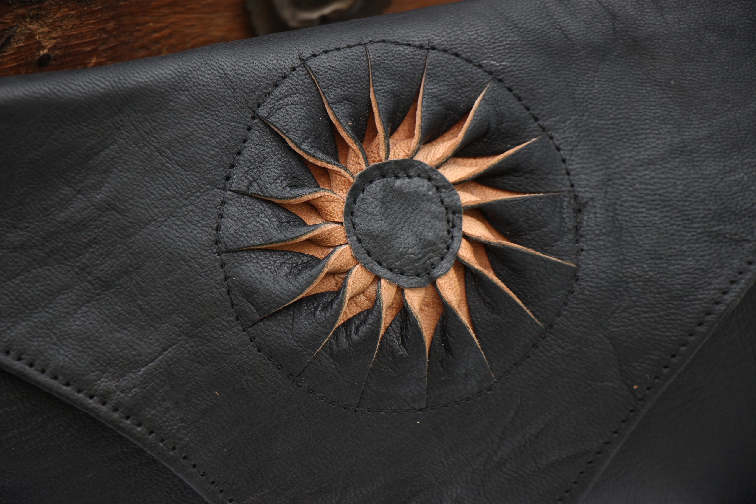 Genuine Moroccan Leather Clutch Purse - black 5