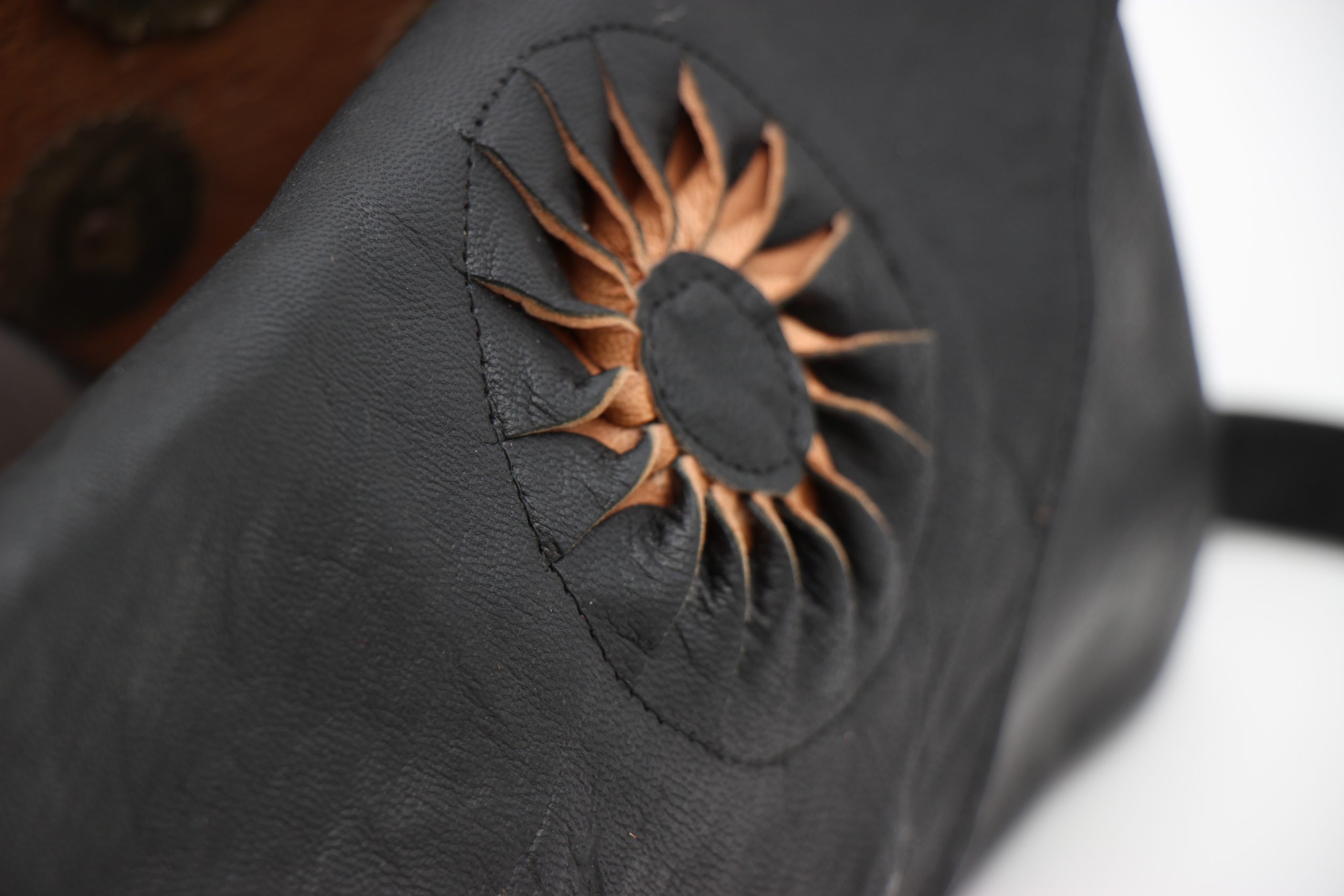 Genuine Moroccan Leather Clutch Purse - black 6