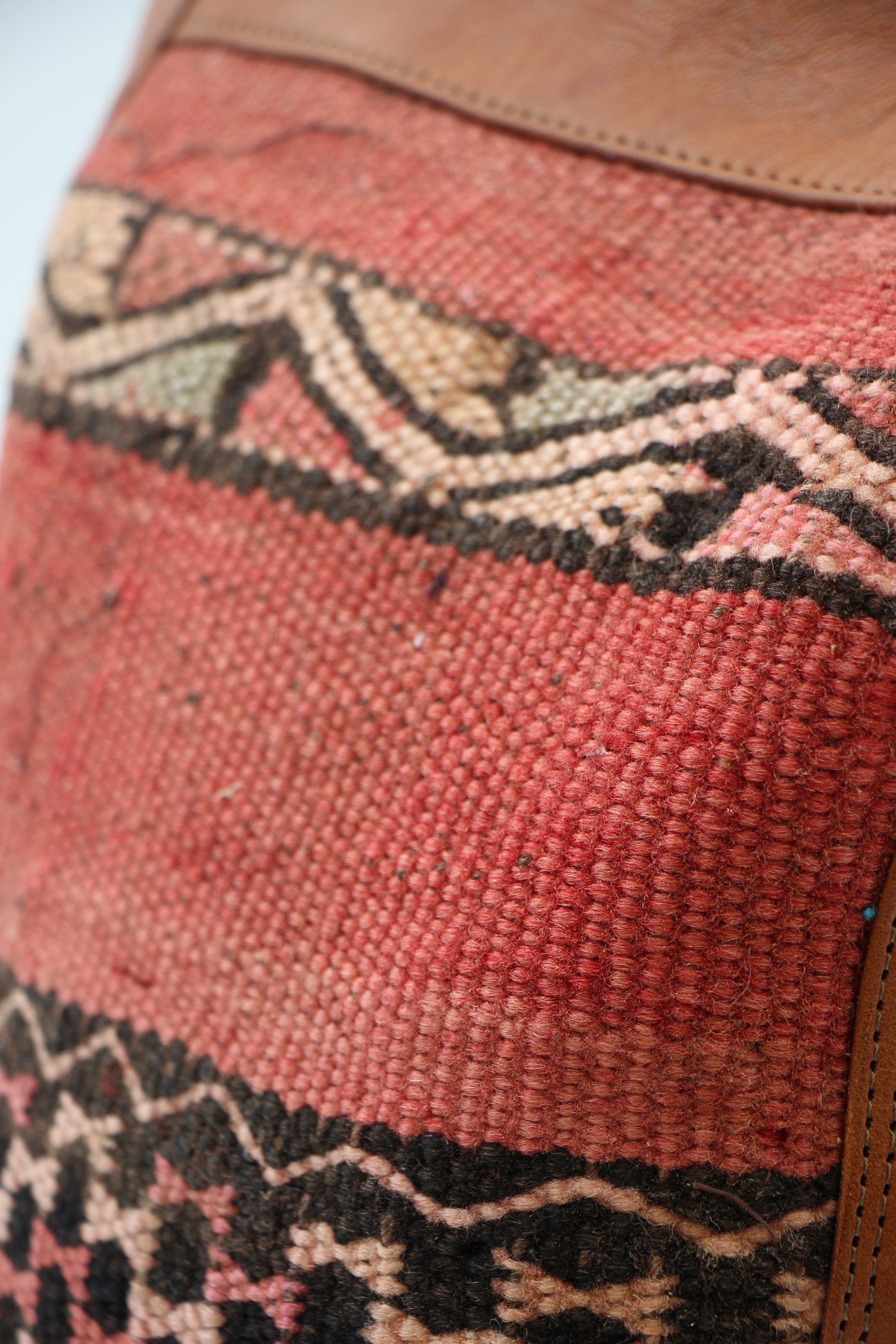 Genuine Moroccan Leather & Kilim Large Handbag 5