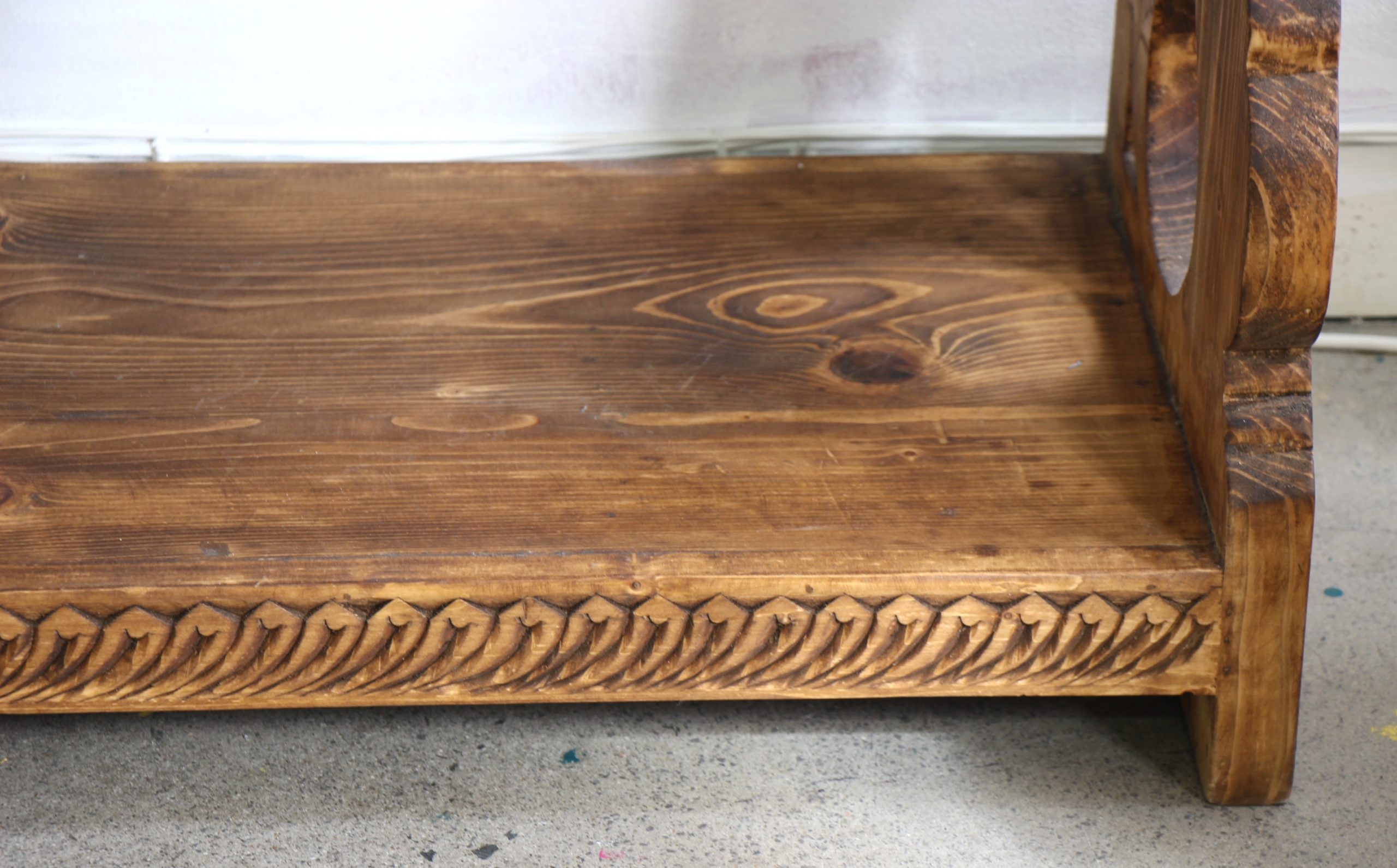 Hand Carved Buffet Unit With 3 Drawers - 3