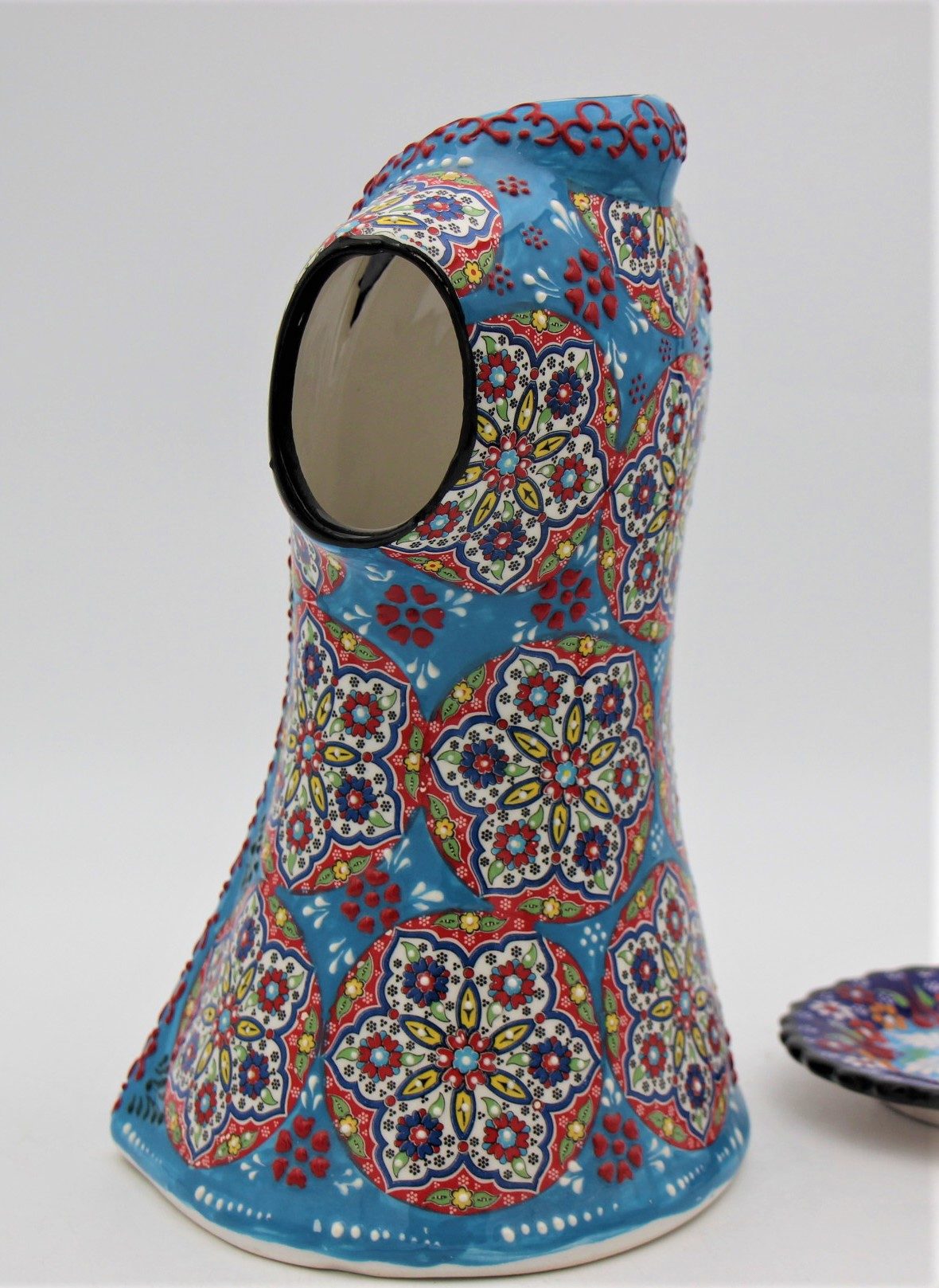 Hand Crafted Turkish Ceramic 27cm Kaftan In Colourful Design 1c