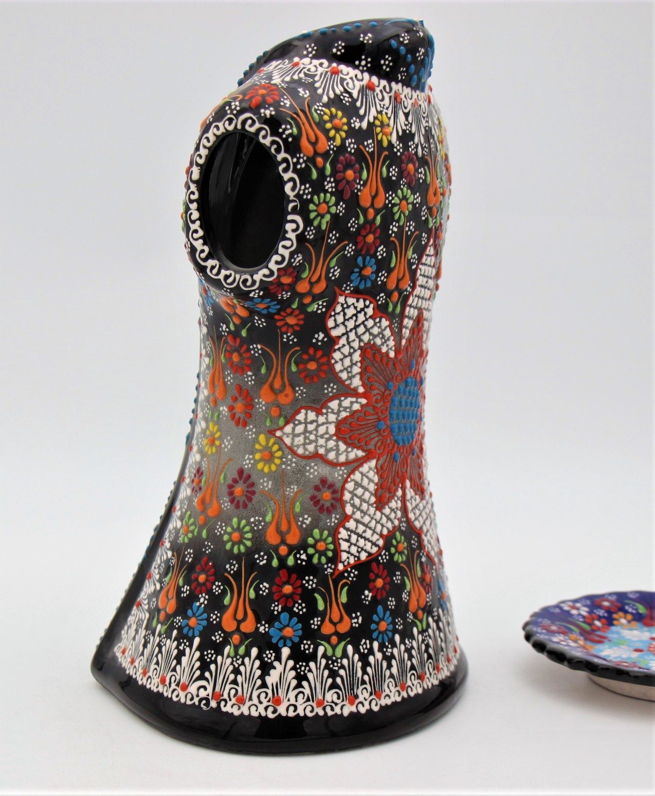 Hand Crafted Turkish Ceramic 27cm Kaftan In Colourful Design 2c