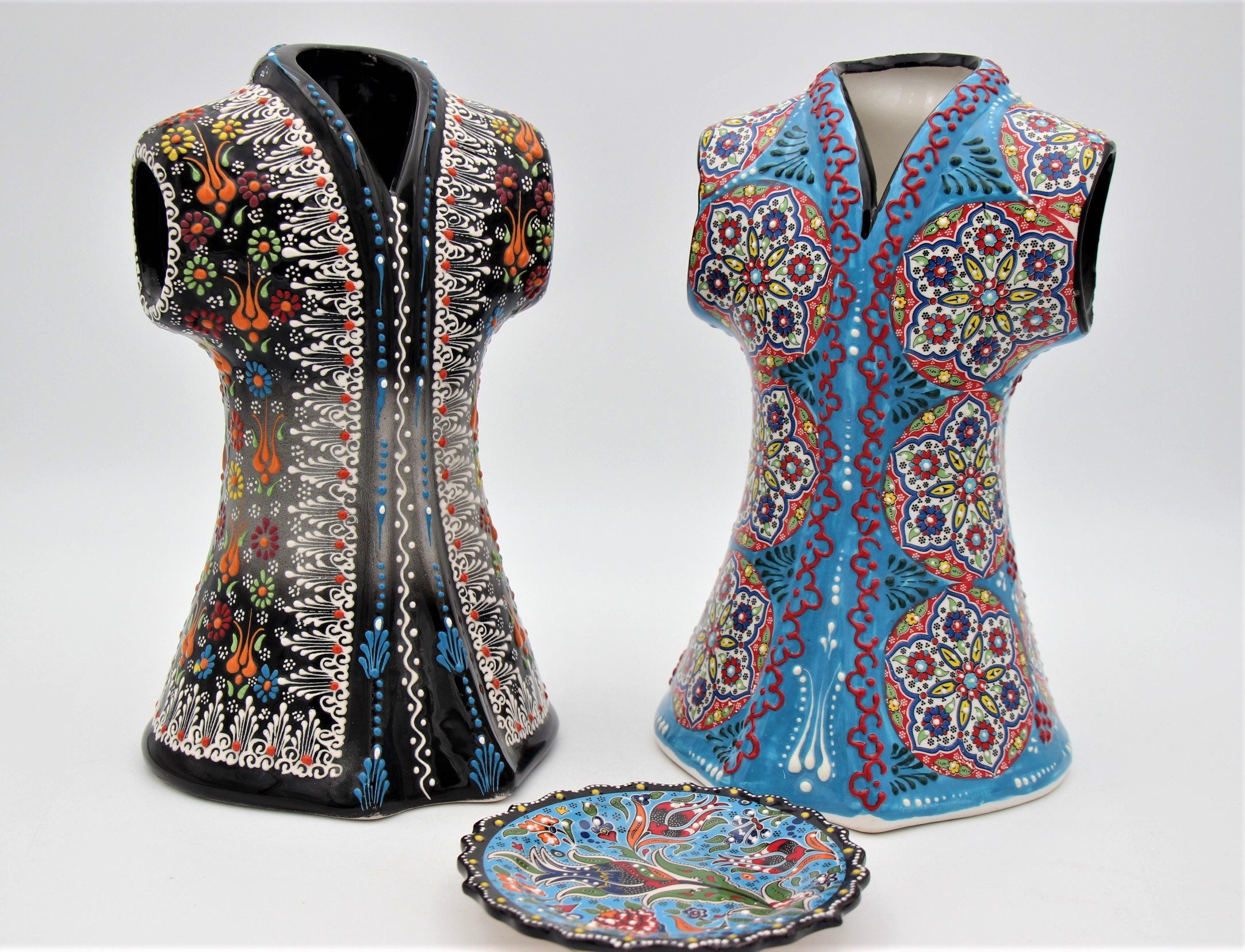 Hand Crafted Turkish Ceramic 27cm Kaftan In Colourful Design all