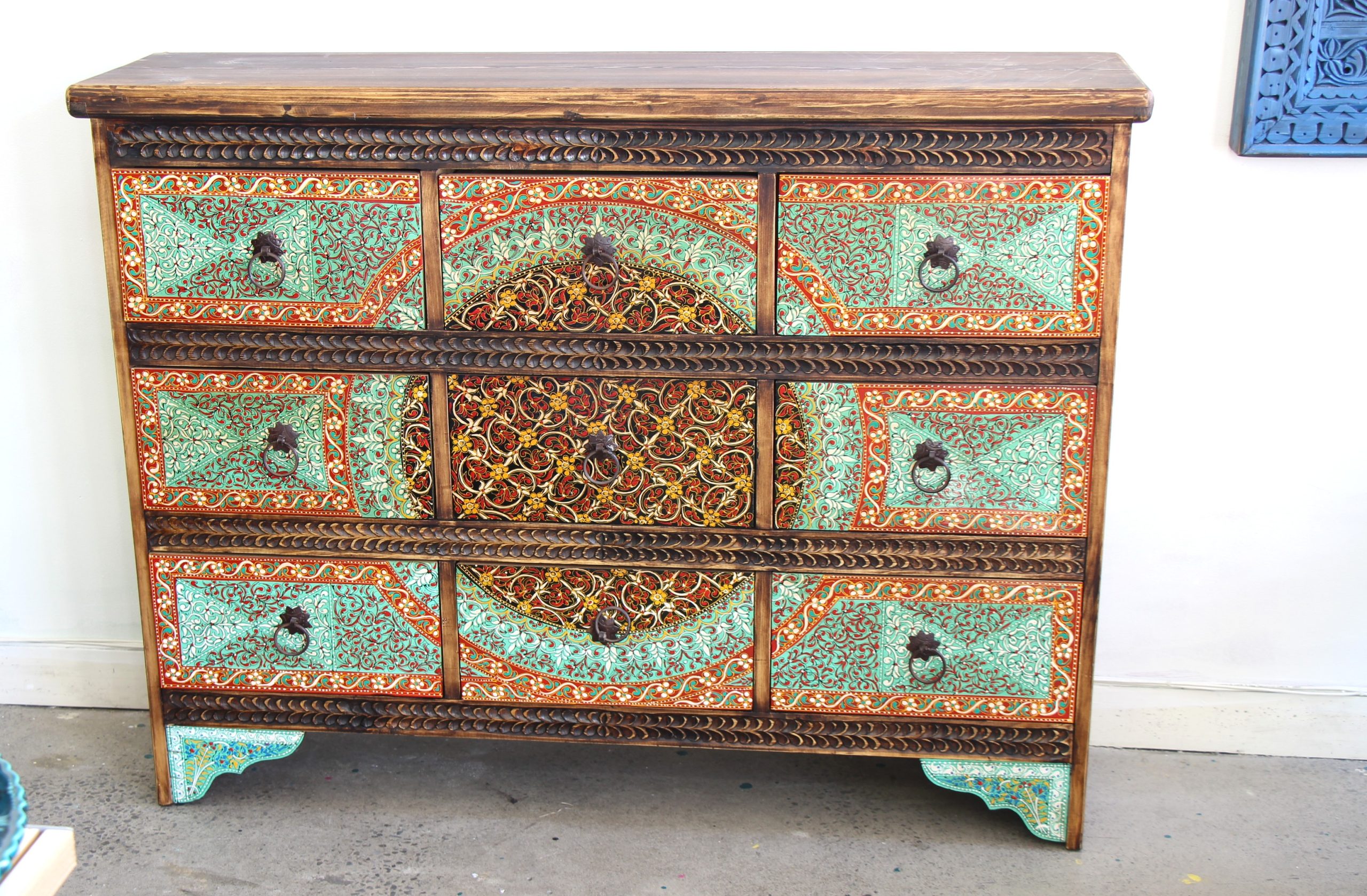 Hand Painted 9 Drawer Sideboard 2