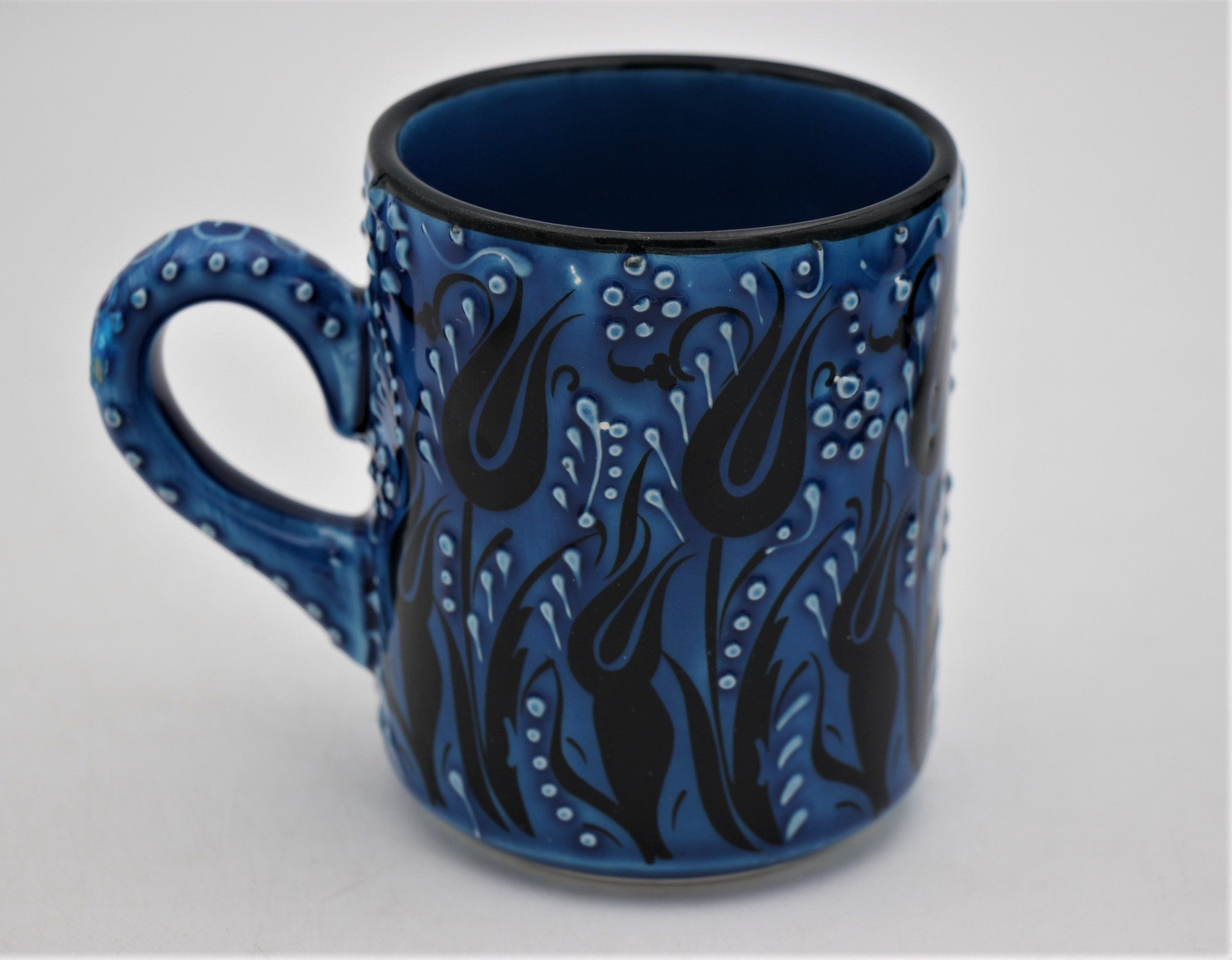 Hand Painted Turkish Coffee Mugs Turquoise 4