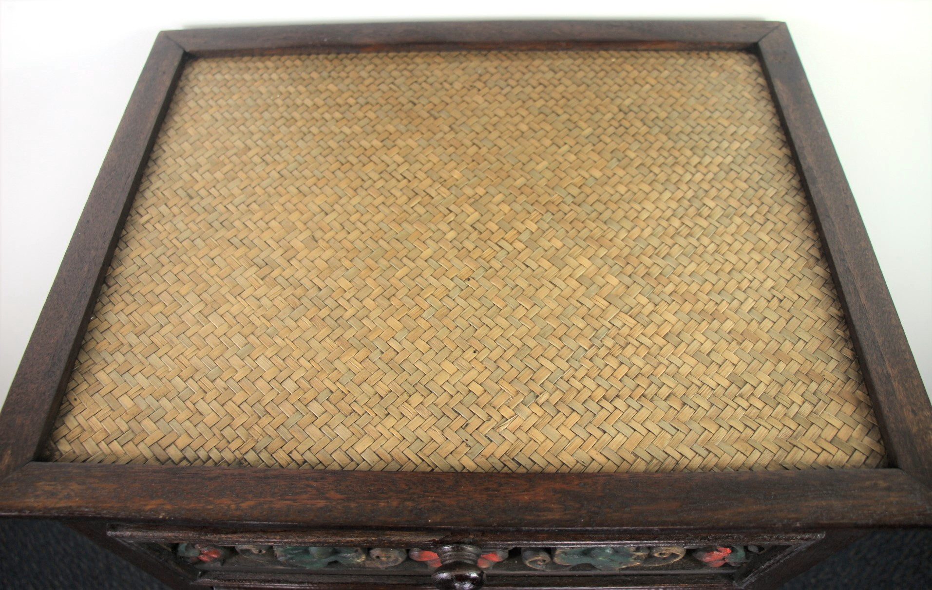 Handcrafted Rattan Med Tallboy With Coloured Carving 6