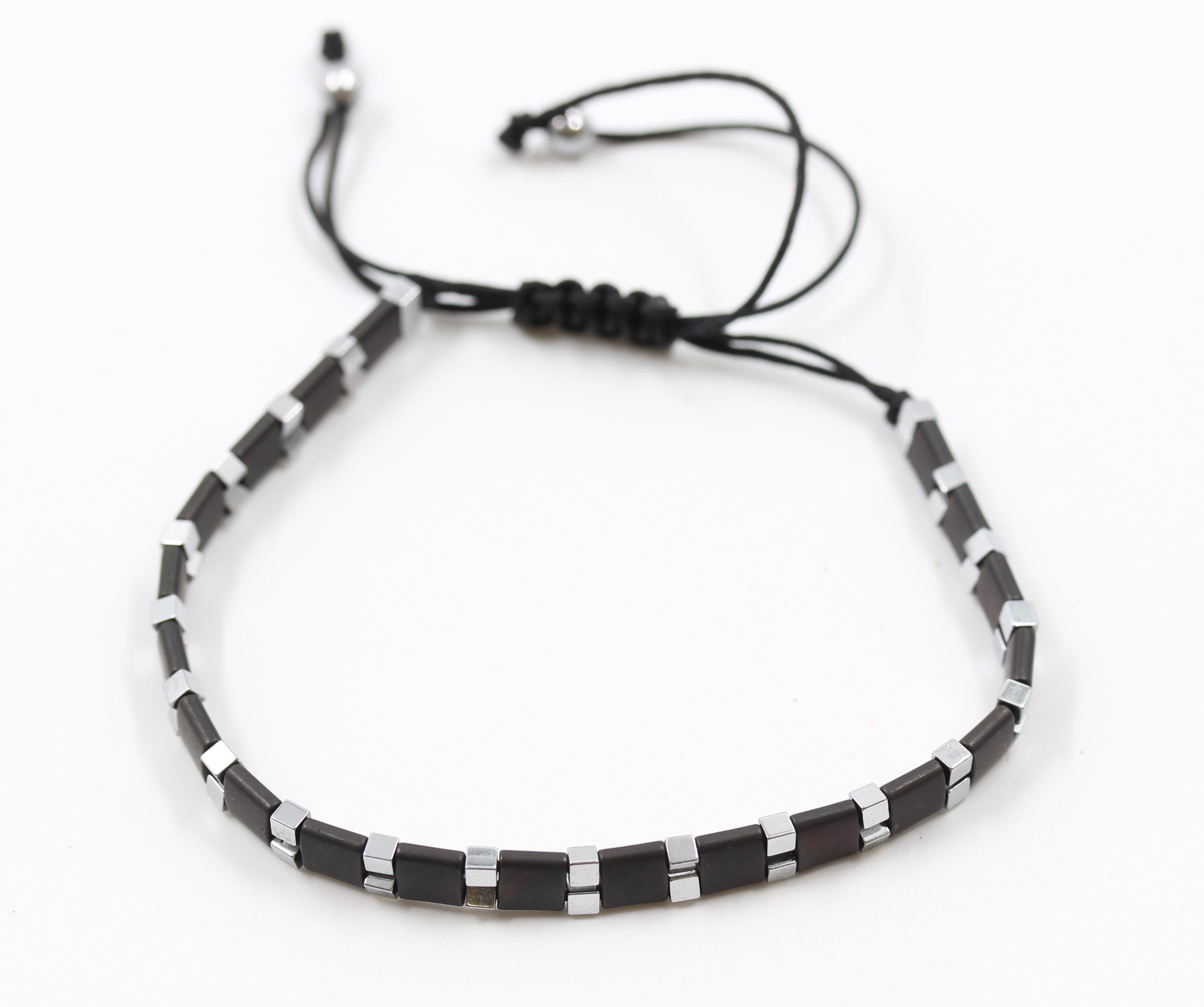 Hematite Gem Stone Bracelet With Drawstring 3