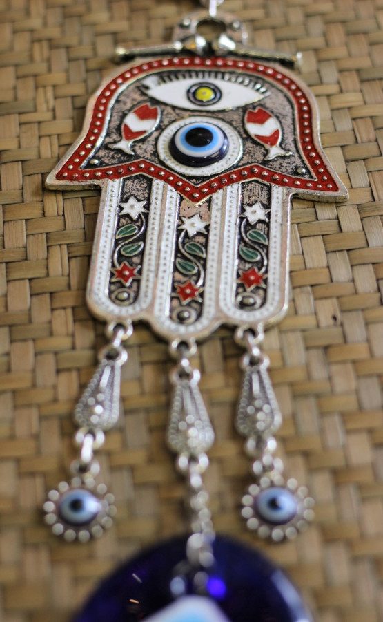 Large Fatimas Coloured Hand Lucky eye Wall Hanginga