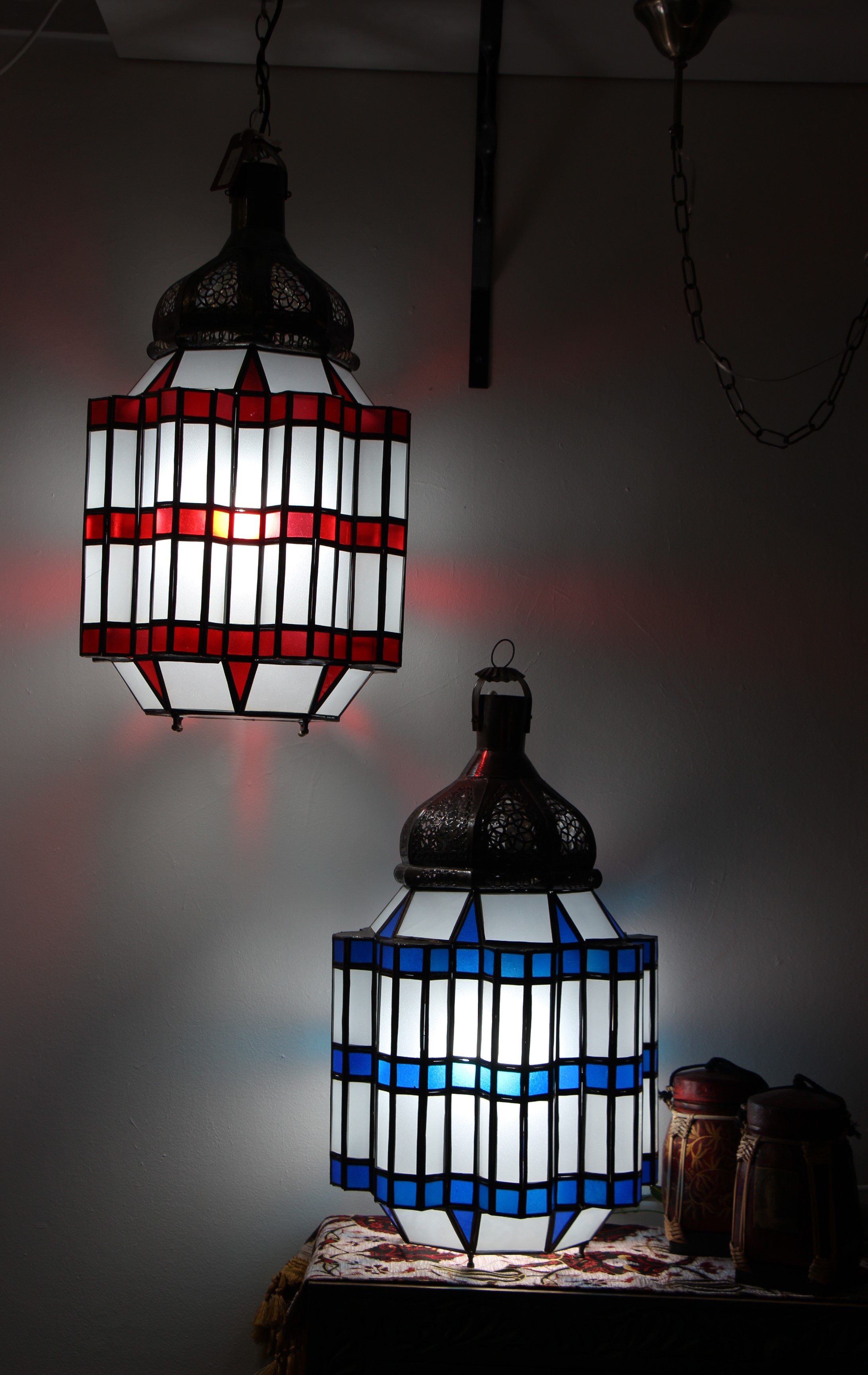 Large Hex Standing Morrocan Lantern all