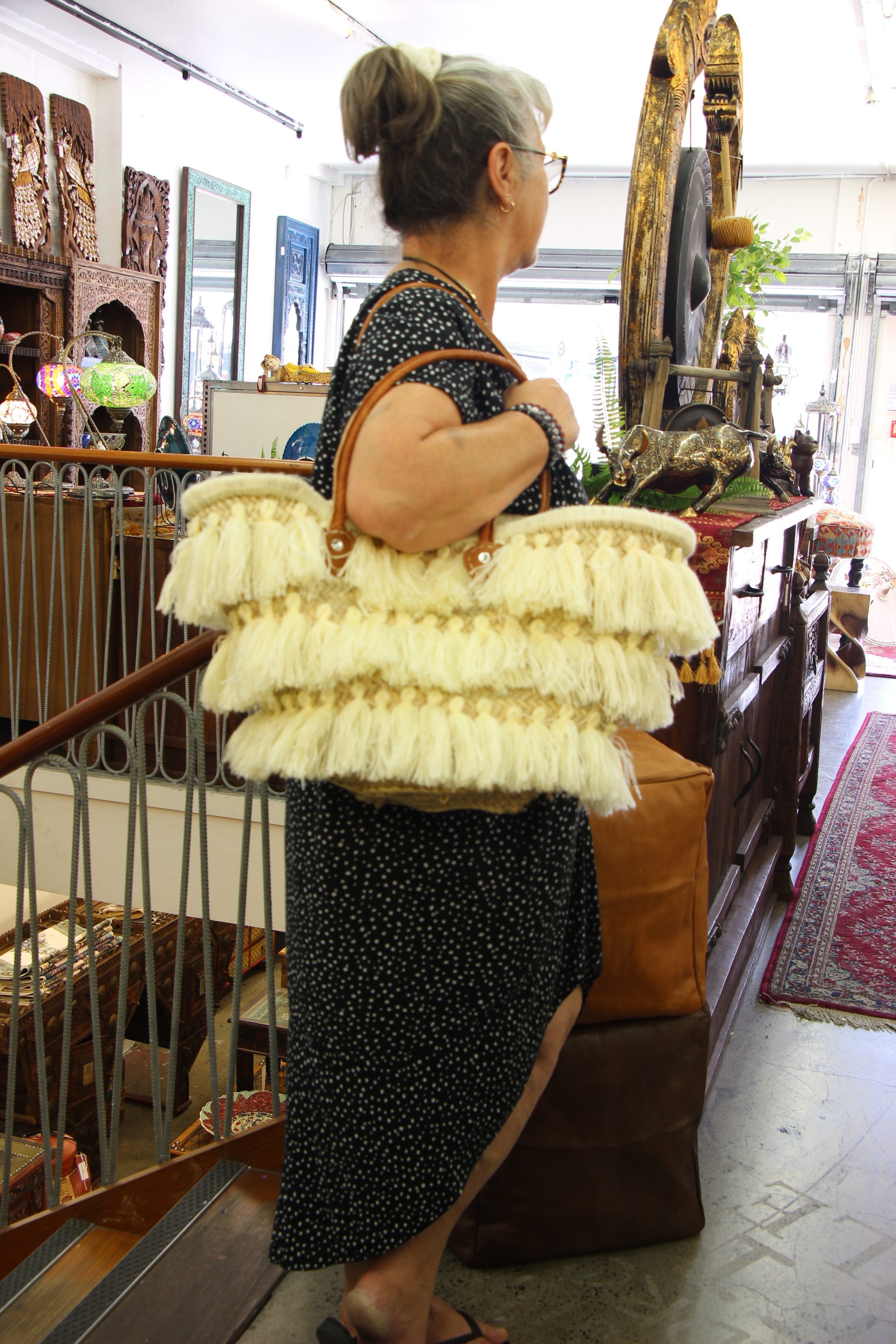 Large Moroccan Basket Tote