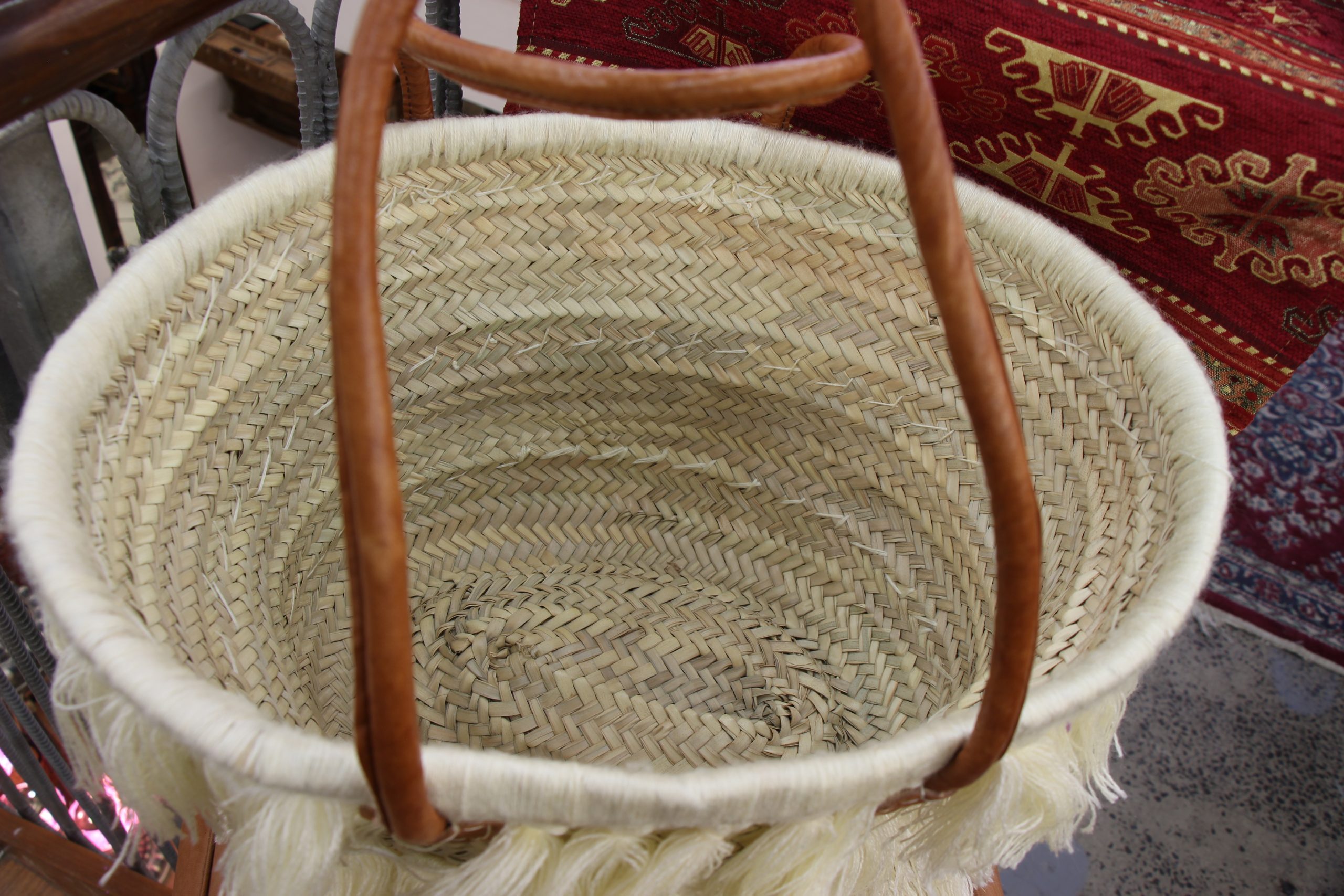 Large Moroccan Basket Tote 4