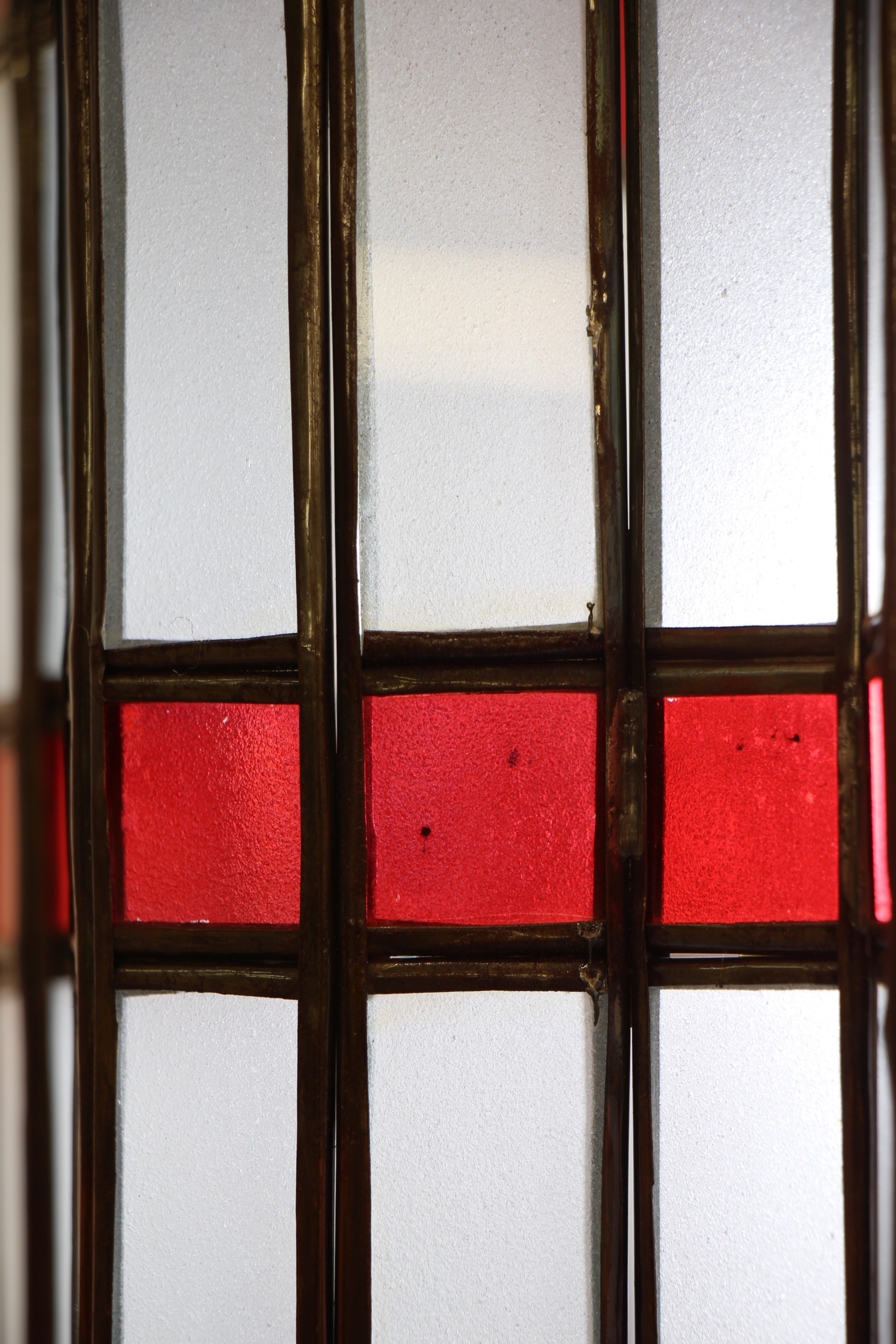 Large Red Hex Standing Morrocan Lantern 3