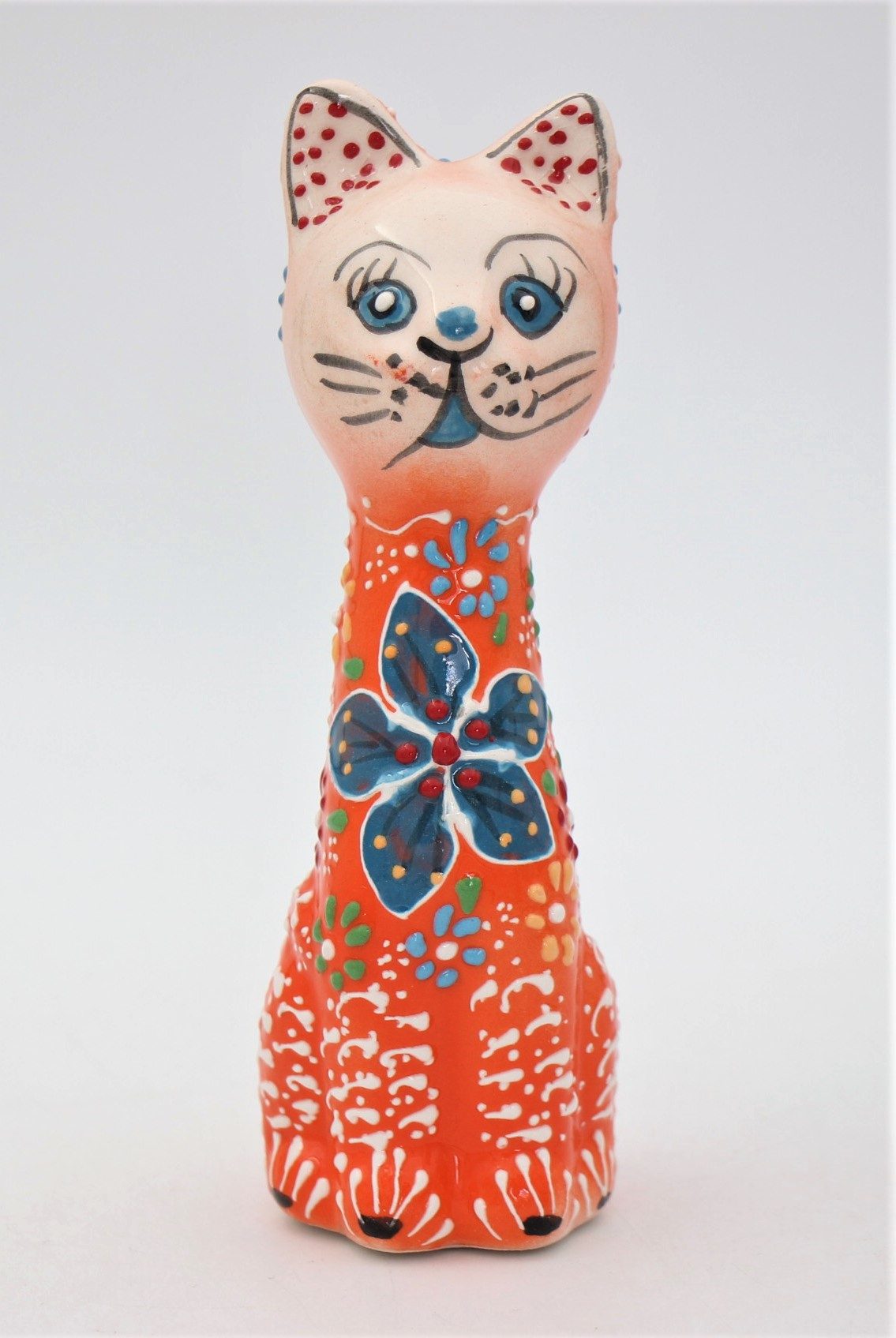 Large Turkish Ceramic Hand Painted Cats Colourful Assorted 1