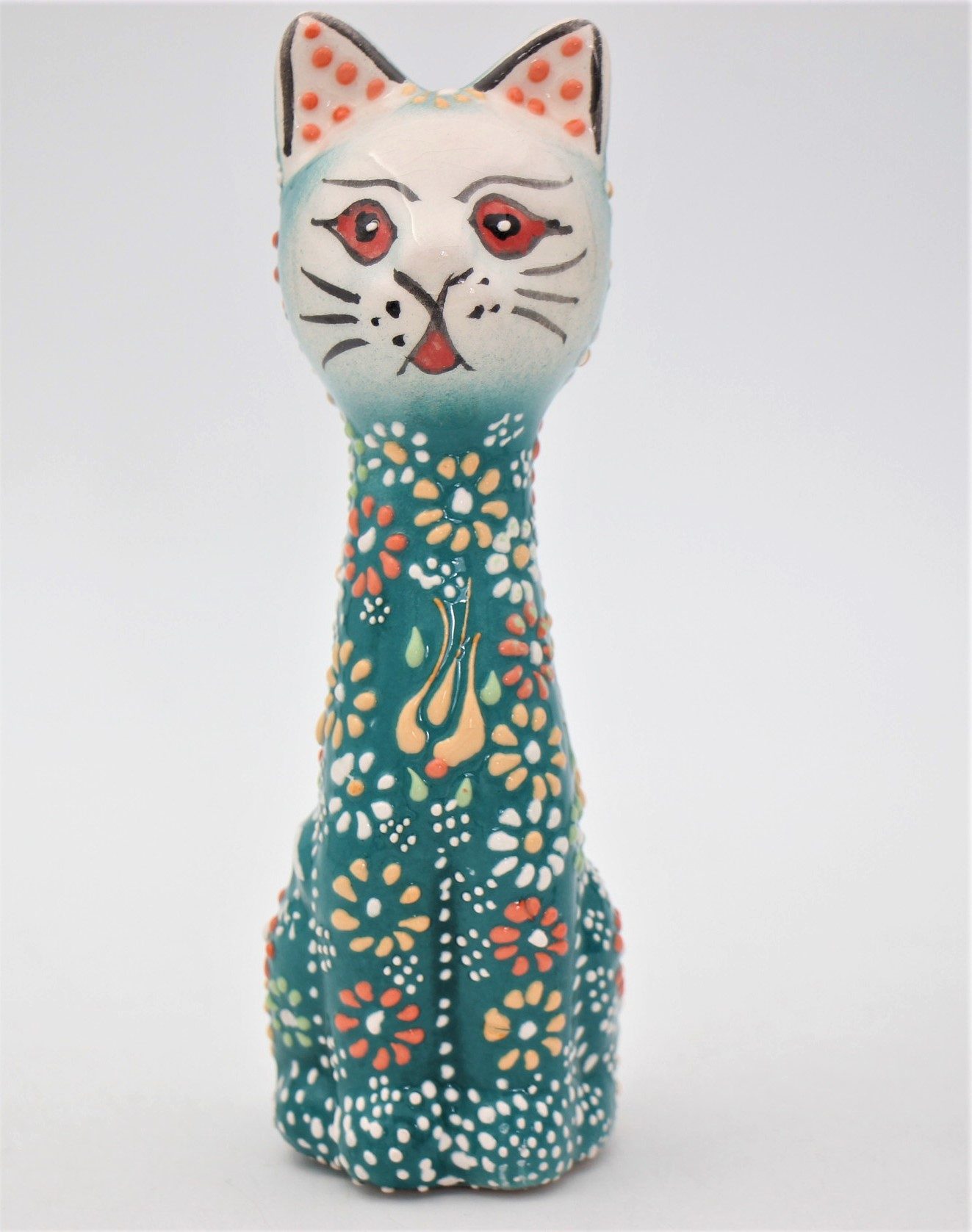 Large Turkish Ceramic Hand Painted Cats Colourful Assorted 2