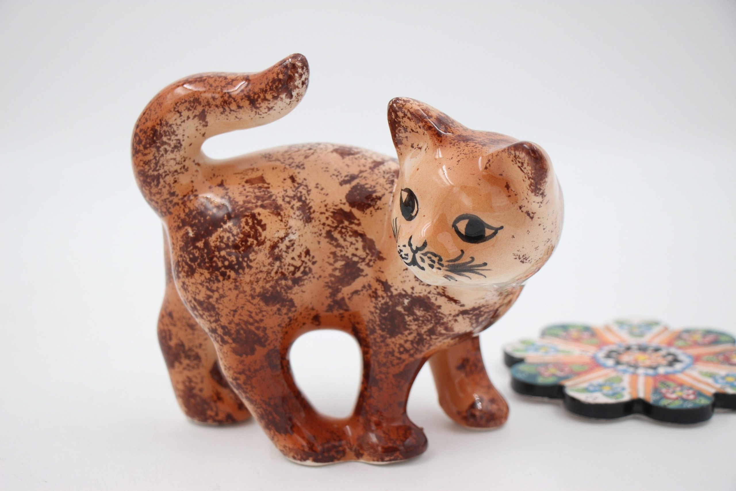 Large Turkish Ceramic Hand Painted Cats Marble Assorted 4