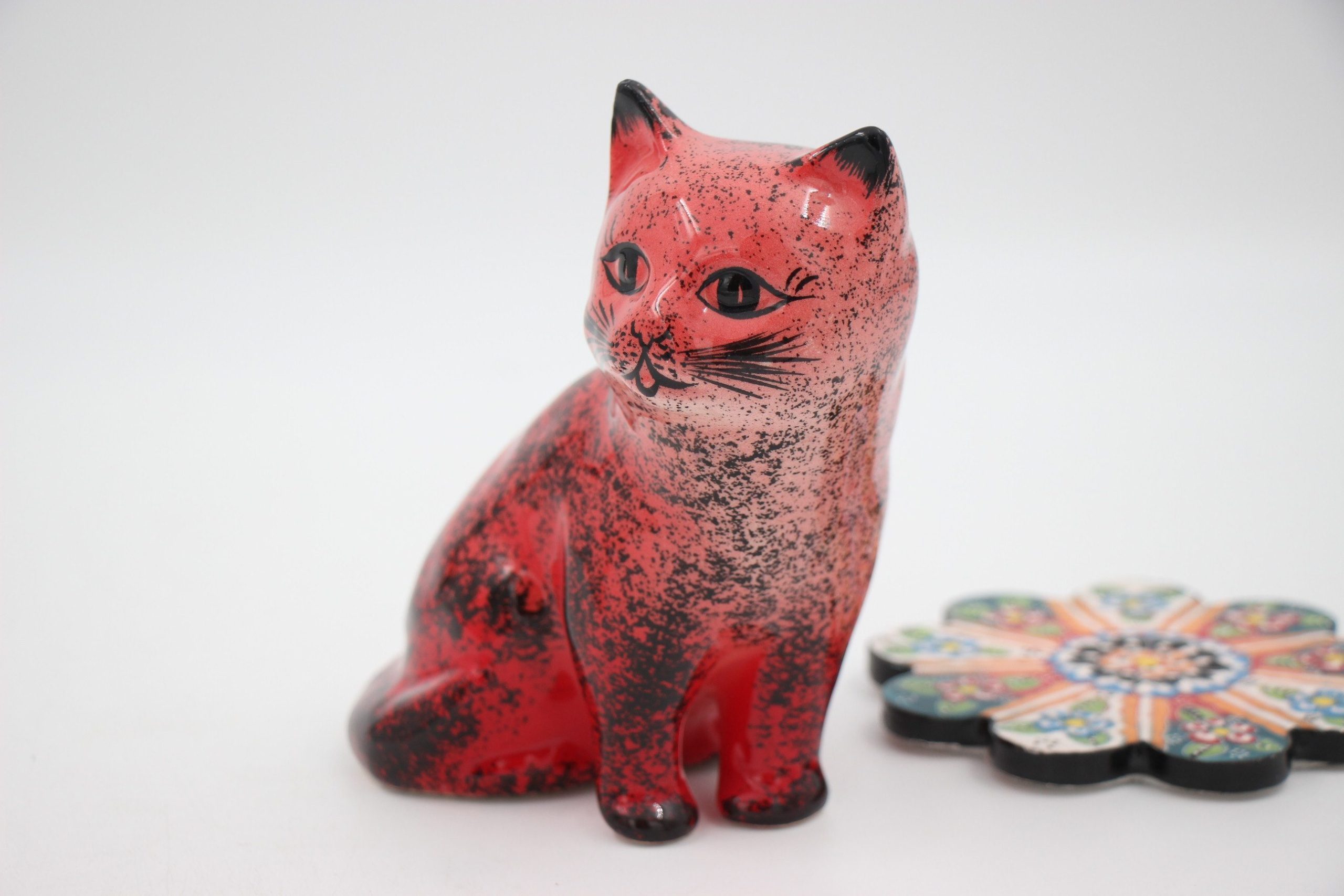 Large Turkish Ceramic Hand Painted Cats Marble Assorted 5