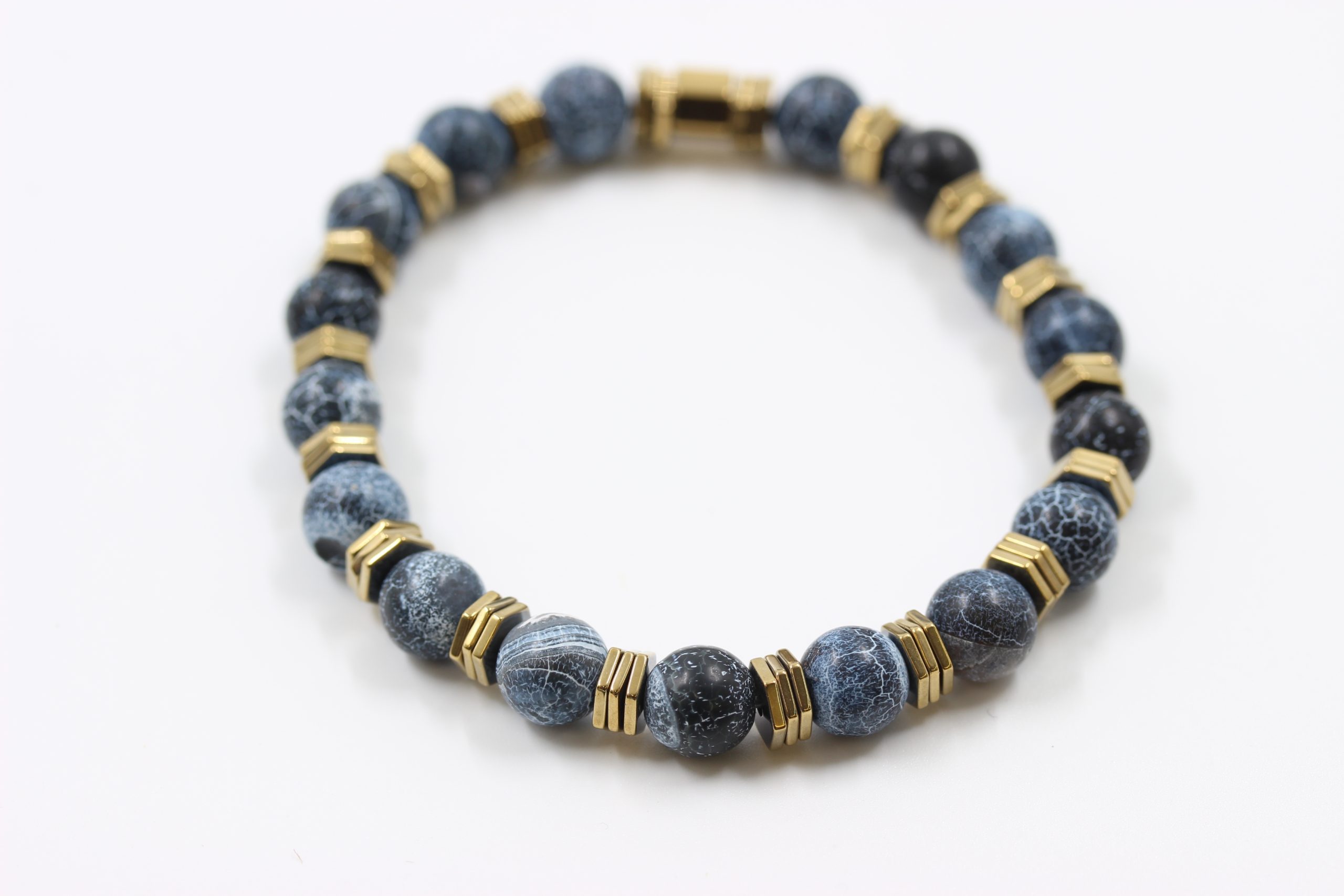 Light Blue Agate Gem Stone Bracelet 1