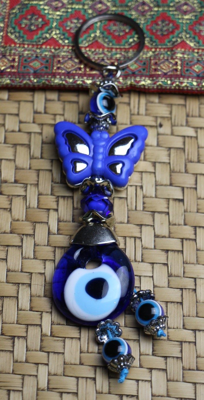 Lucky Eye Bag Tag Key Ring 61 Butterflys blue 1