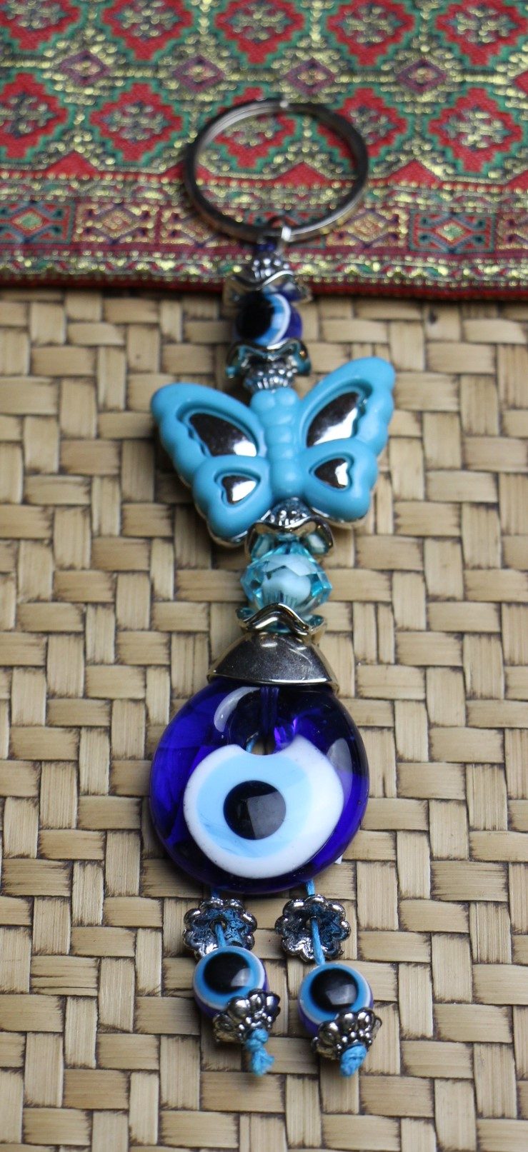 Lucky Eye Bag Tag Key Ring 61 Butterflys blue