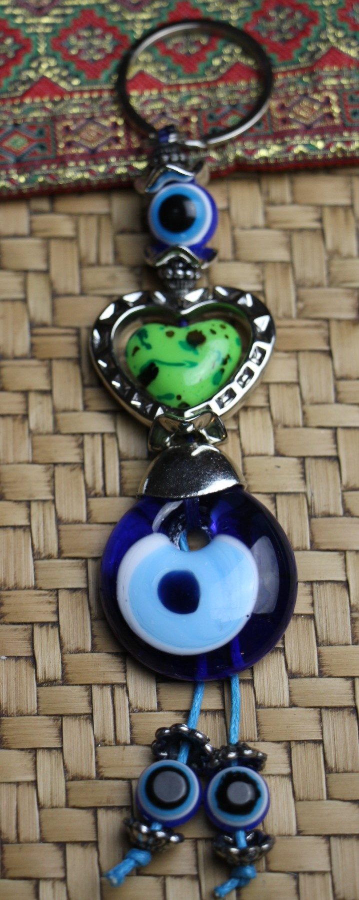 Lucky Eye Bag Tag Key Ring 63 Hearts green