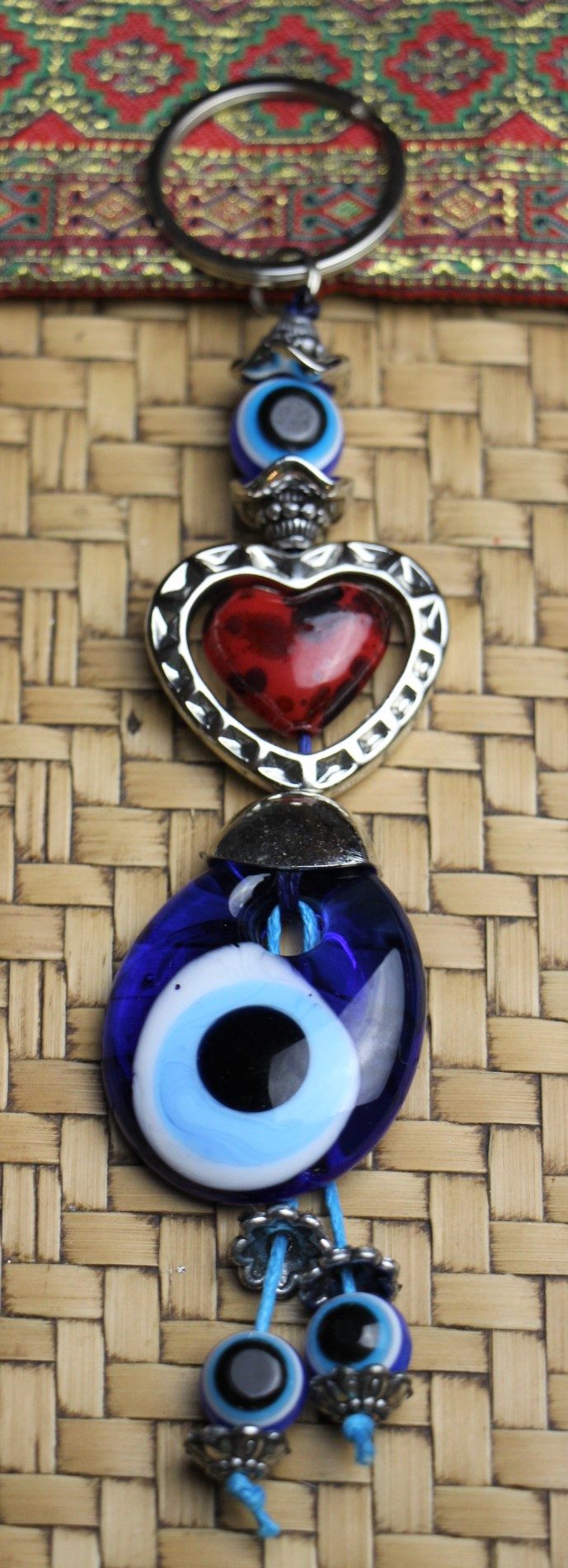 Lucky Eye Bag Tag Key Ring 63 Hearts red