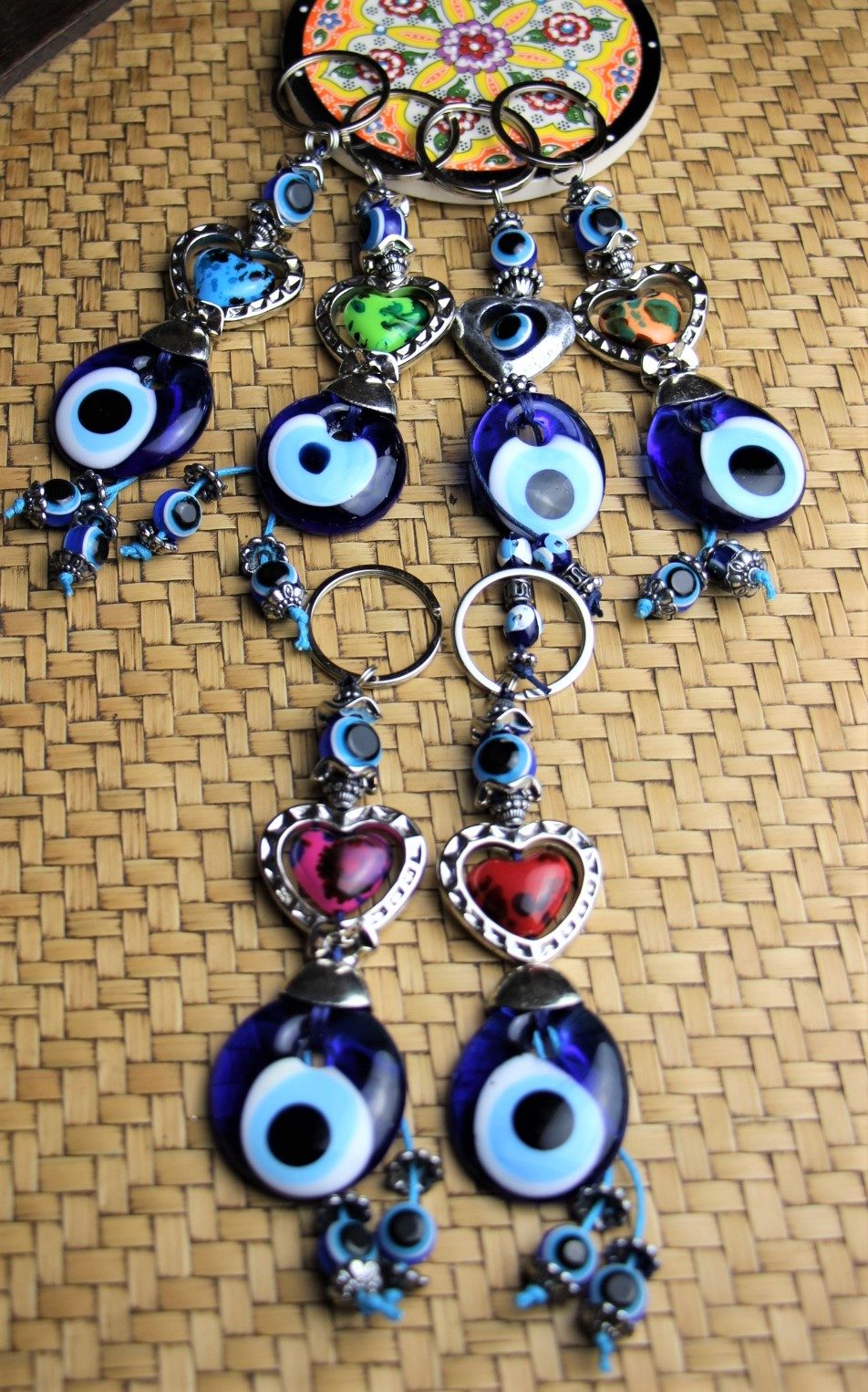 Lucky Eye Bag Tag Key Ring 63 Hearts