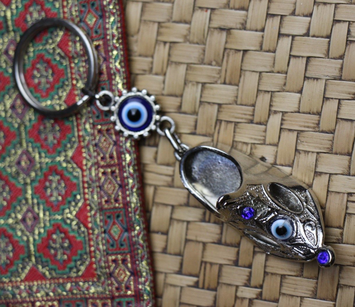 Lucky Eye Bag Tag Key Ring 74 Turkish Slipper blue