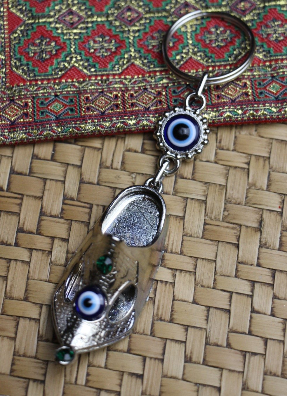 Lucky Eye Bag Tag Key Ring 74 Turkish Slipper green