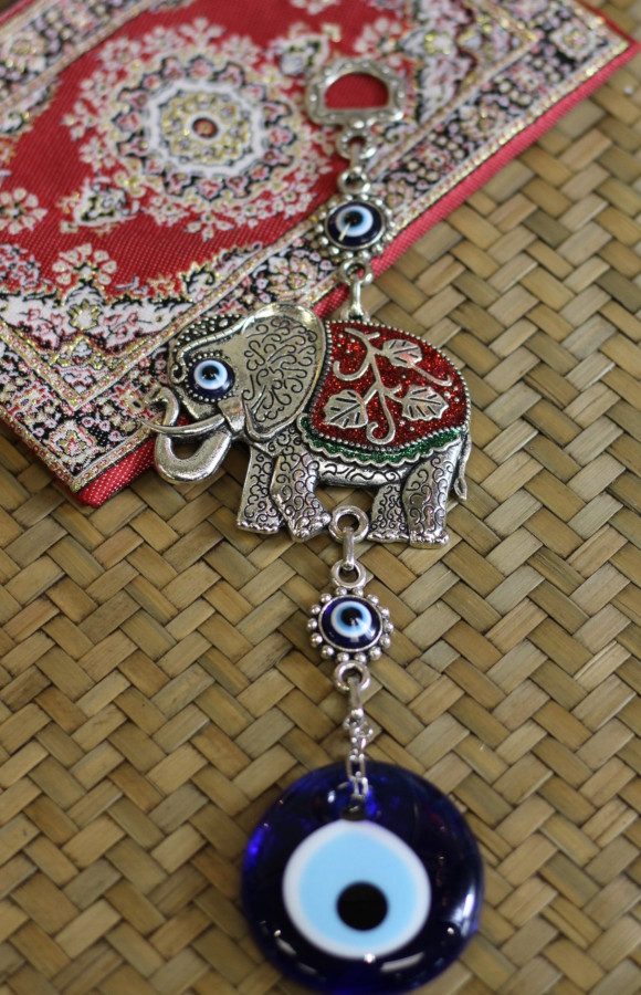Lucky Eye Metal Wall Hanging Colourfull Elephant 21