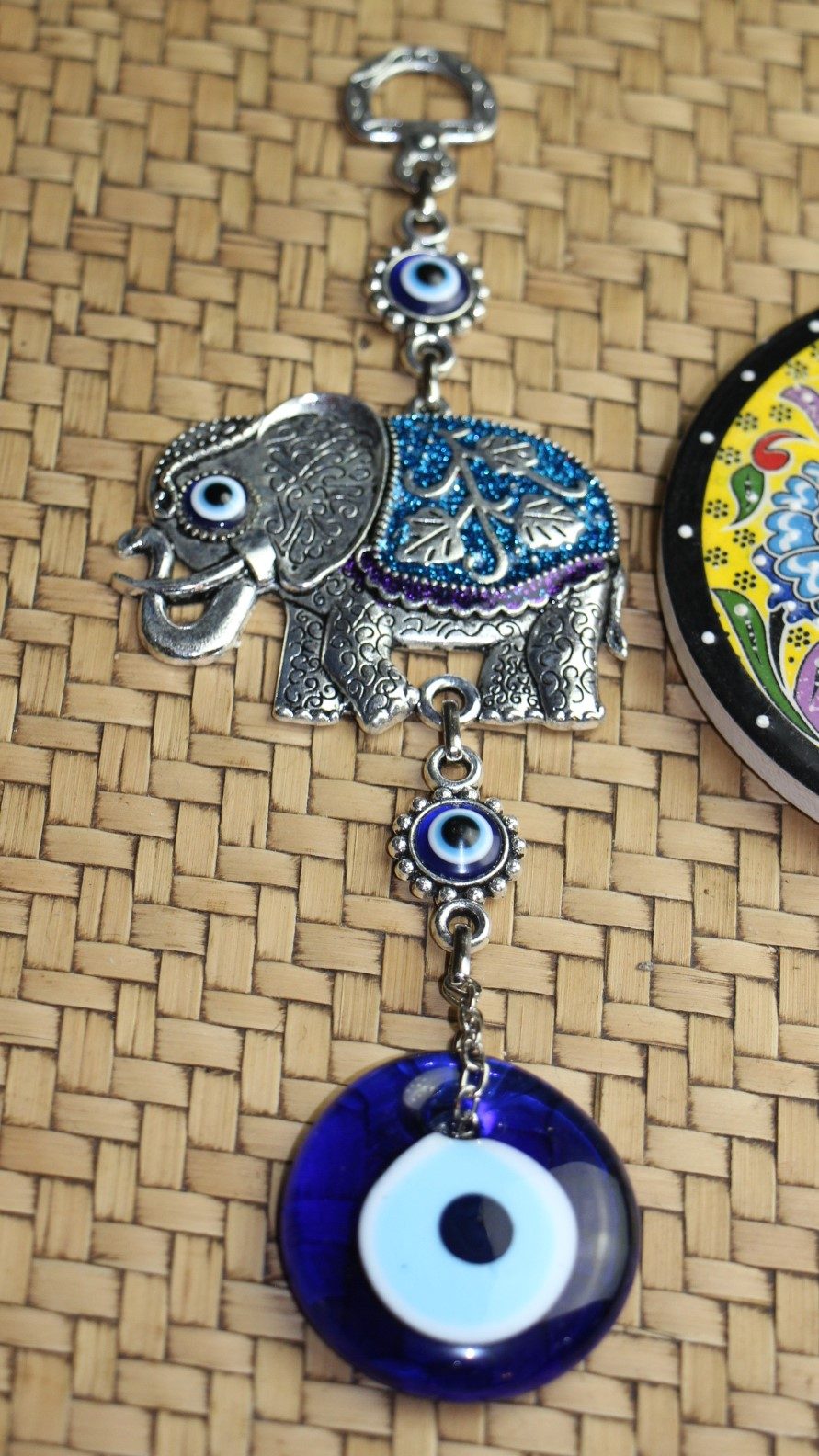 Lucky Eye Metal Wall Hanging Colourfull Elephant 21BLUE