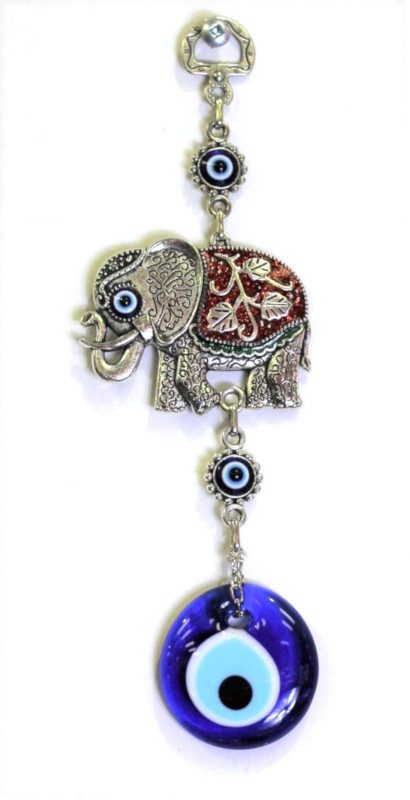 Lucky Eye Metal Wall Hanging Colourfull Elephant 21b