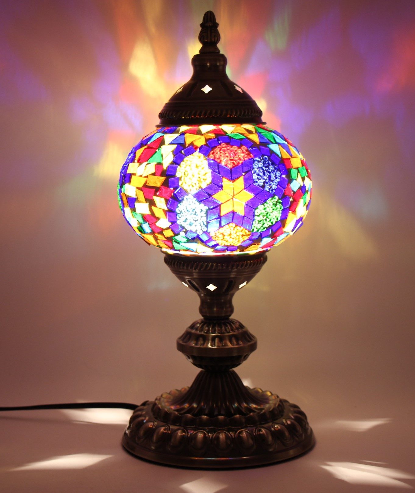 Medium Turkish Mosaic Aroma Lamp 16cm Globe Turkish Mosaic 5a