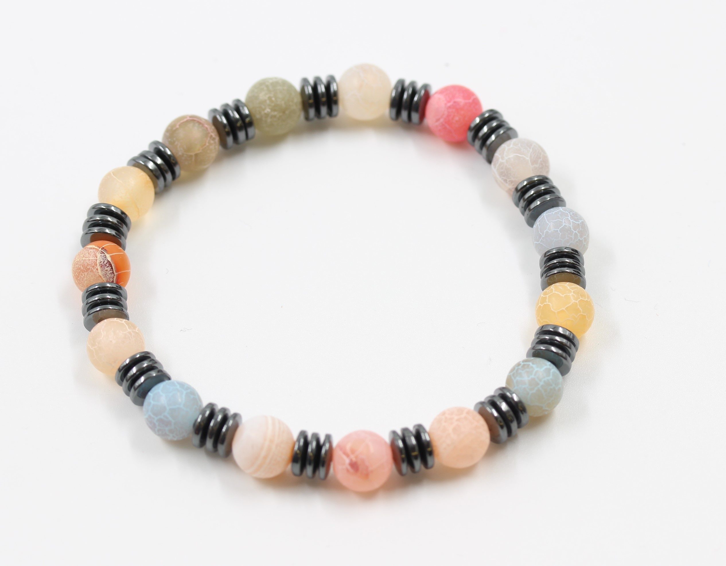 Mixed Colourful Agate Gem Stone Bracelet