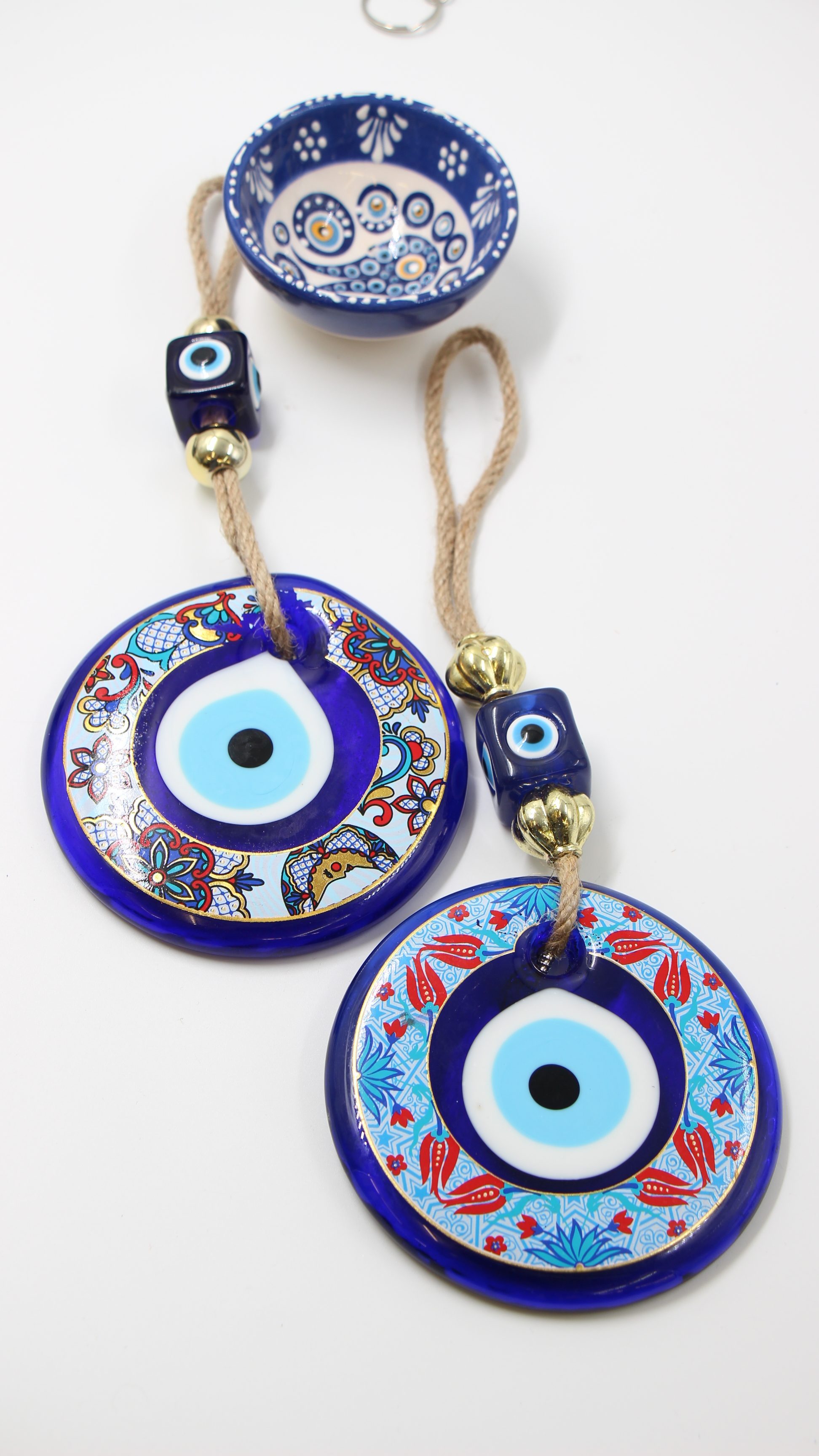 Ornate Evil Eye Wall Hanging With Rope Lge 6A