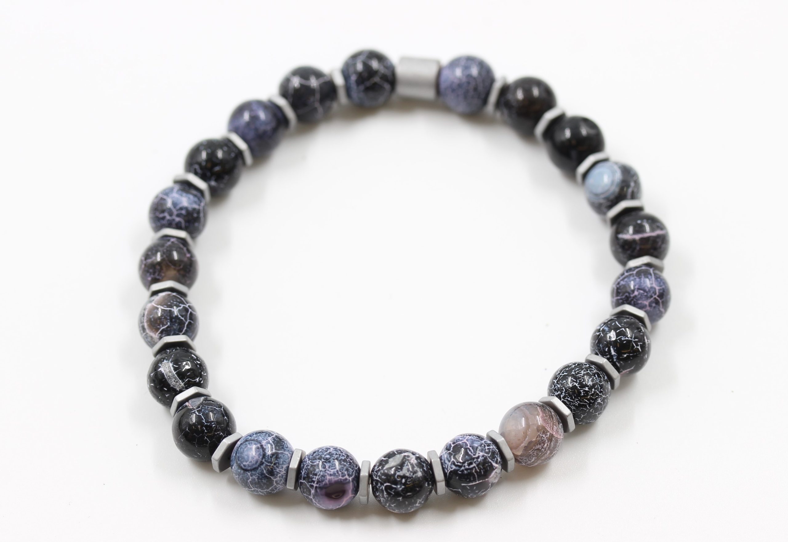 Purple Hue Agate Gem Stone Bracelet