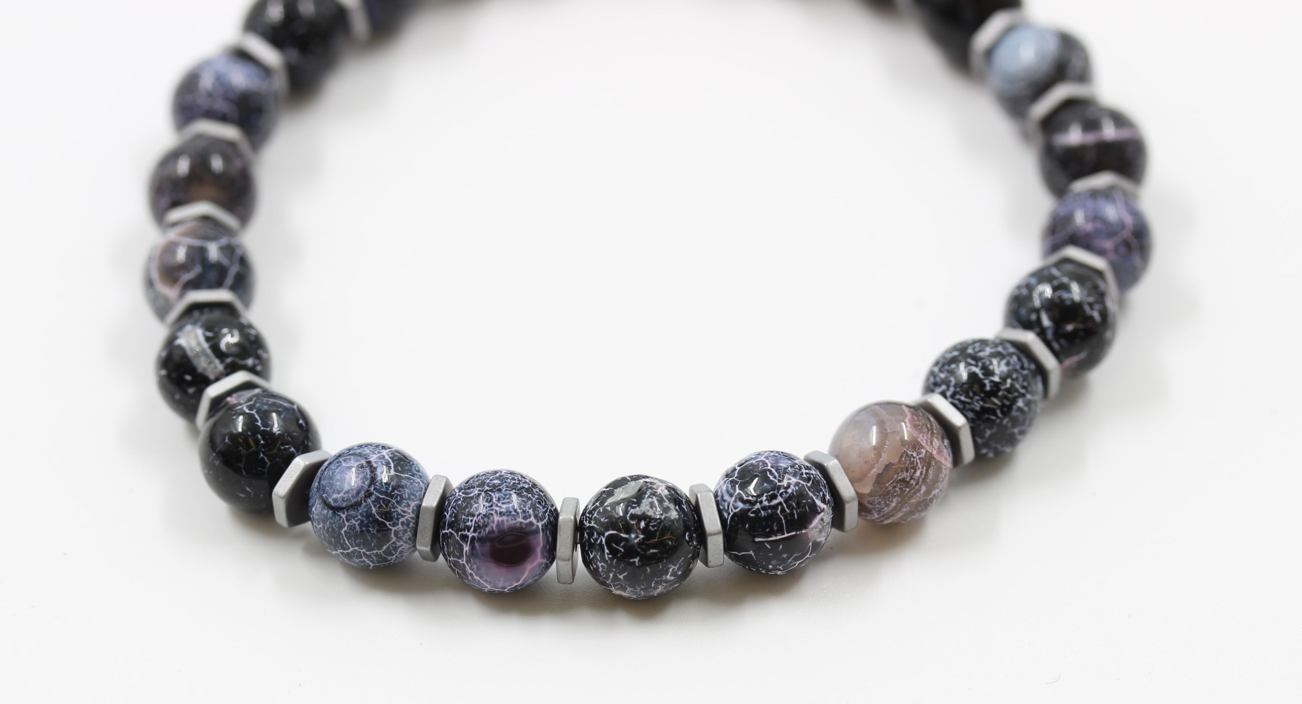 Purple Hue Agate Gem Stone Bracelet 1
