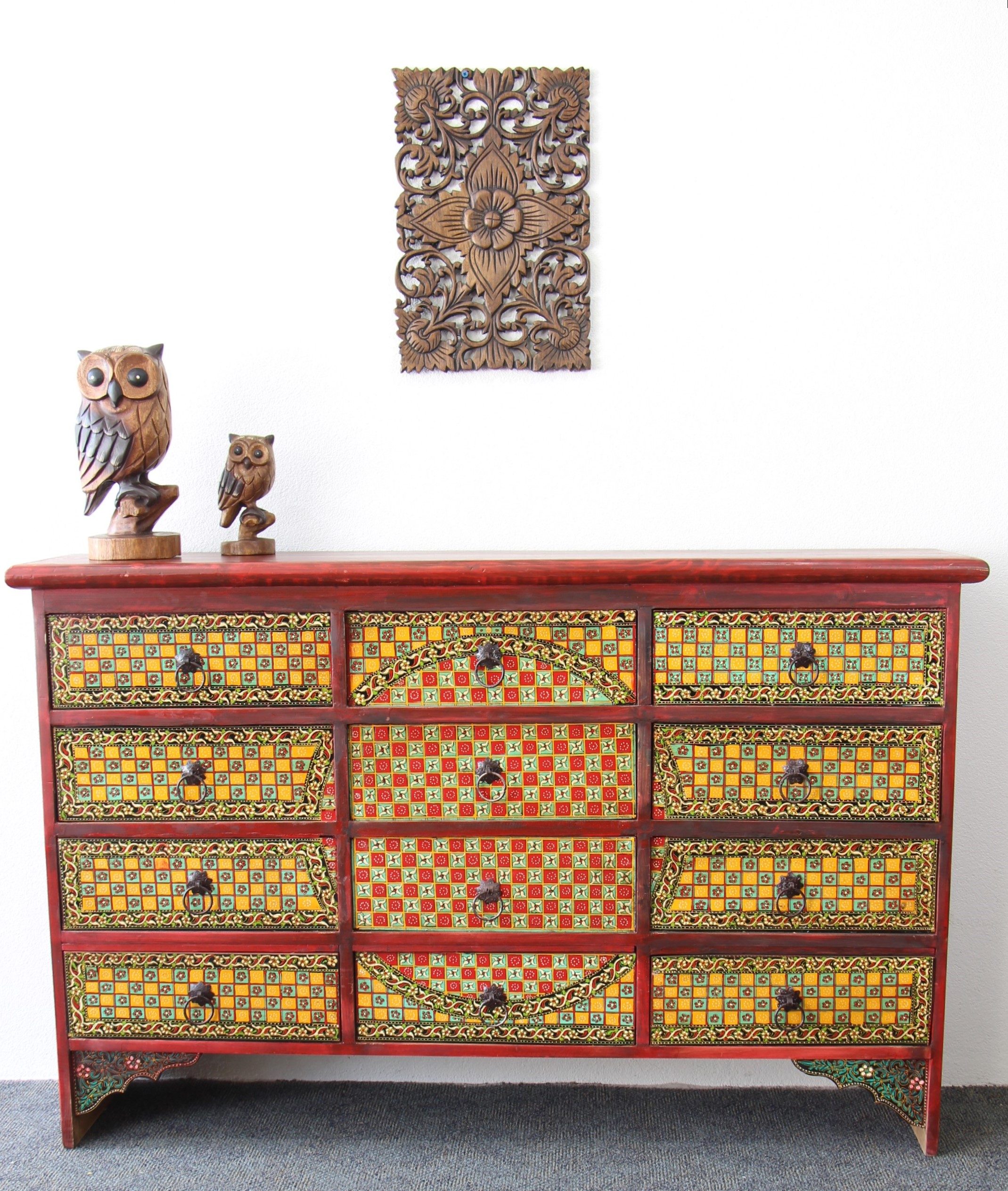 Quetta Hand Painted 12 Drawer Sideboard A (1)