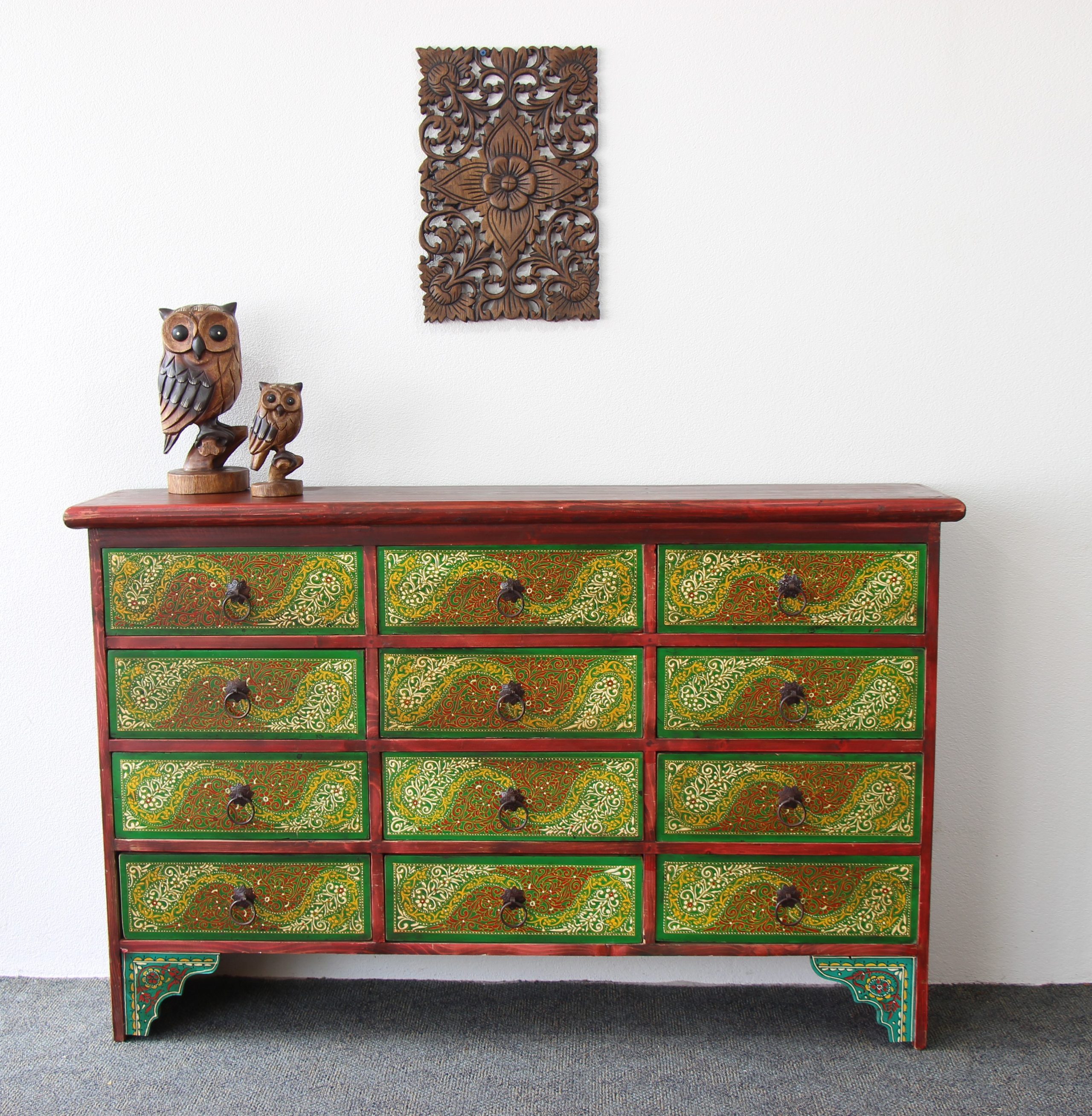 Quetta Hand Painted 12 Drawer Sideboard C (1)