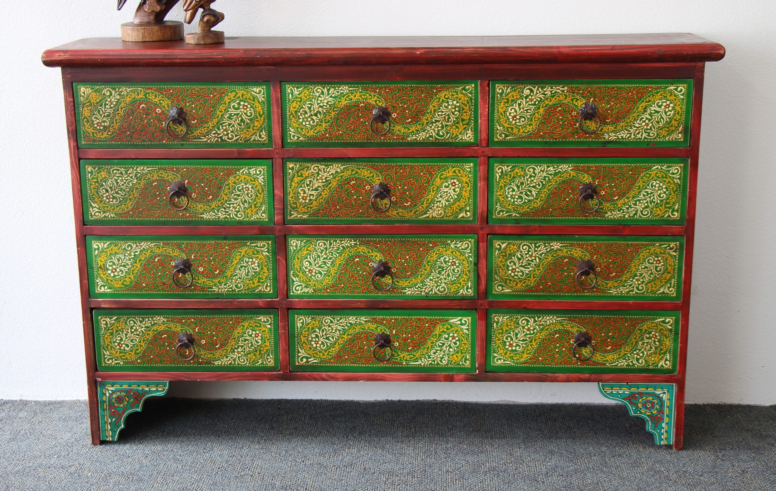 Quetta Hand Painted 12 Drawer Sideboard C (3)