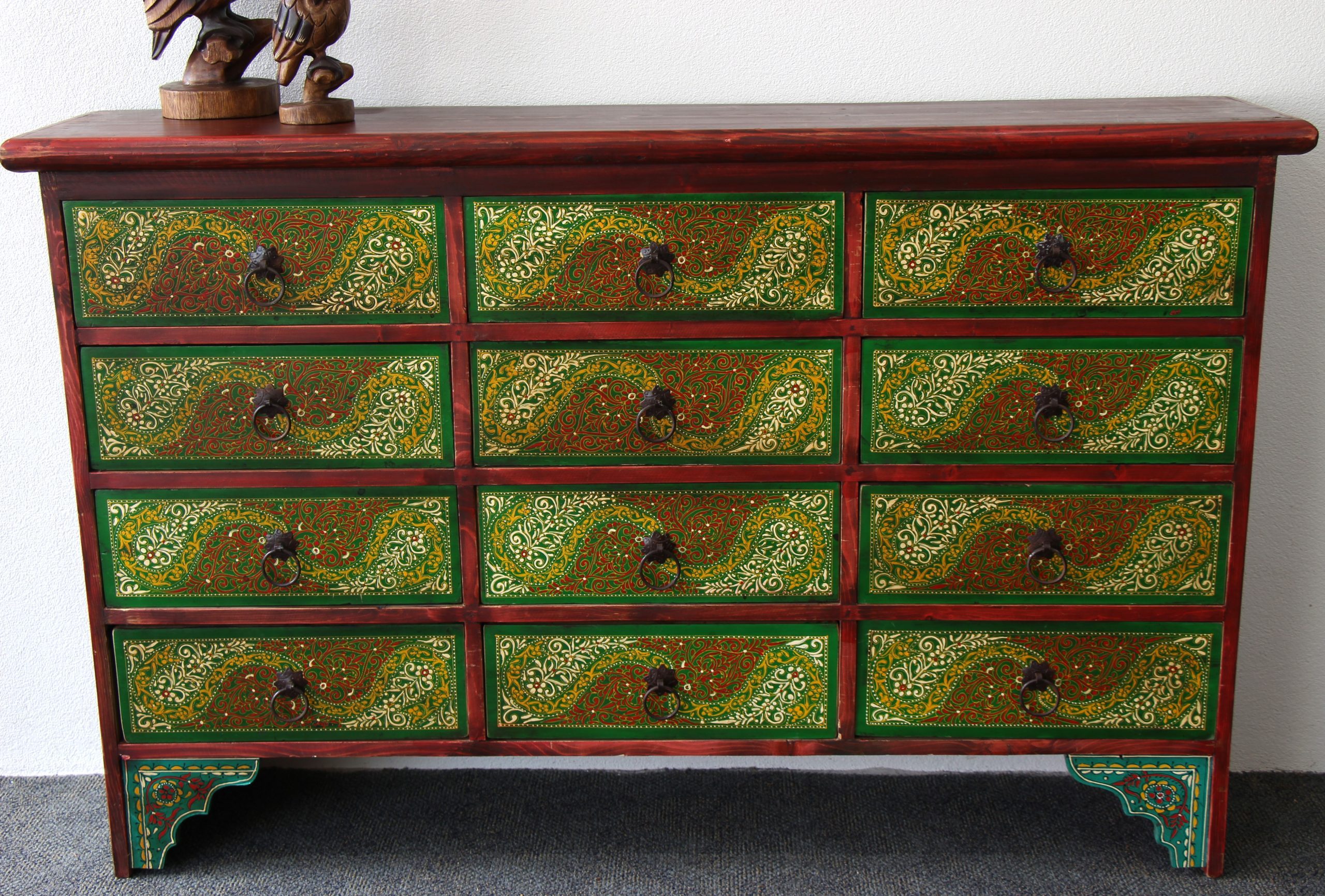 Quetta Hand Painted 12 Drawer Sideboard C (8)