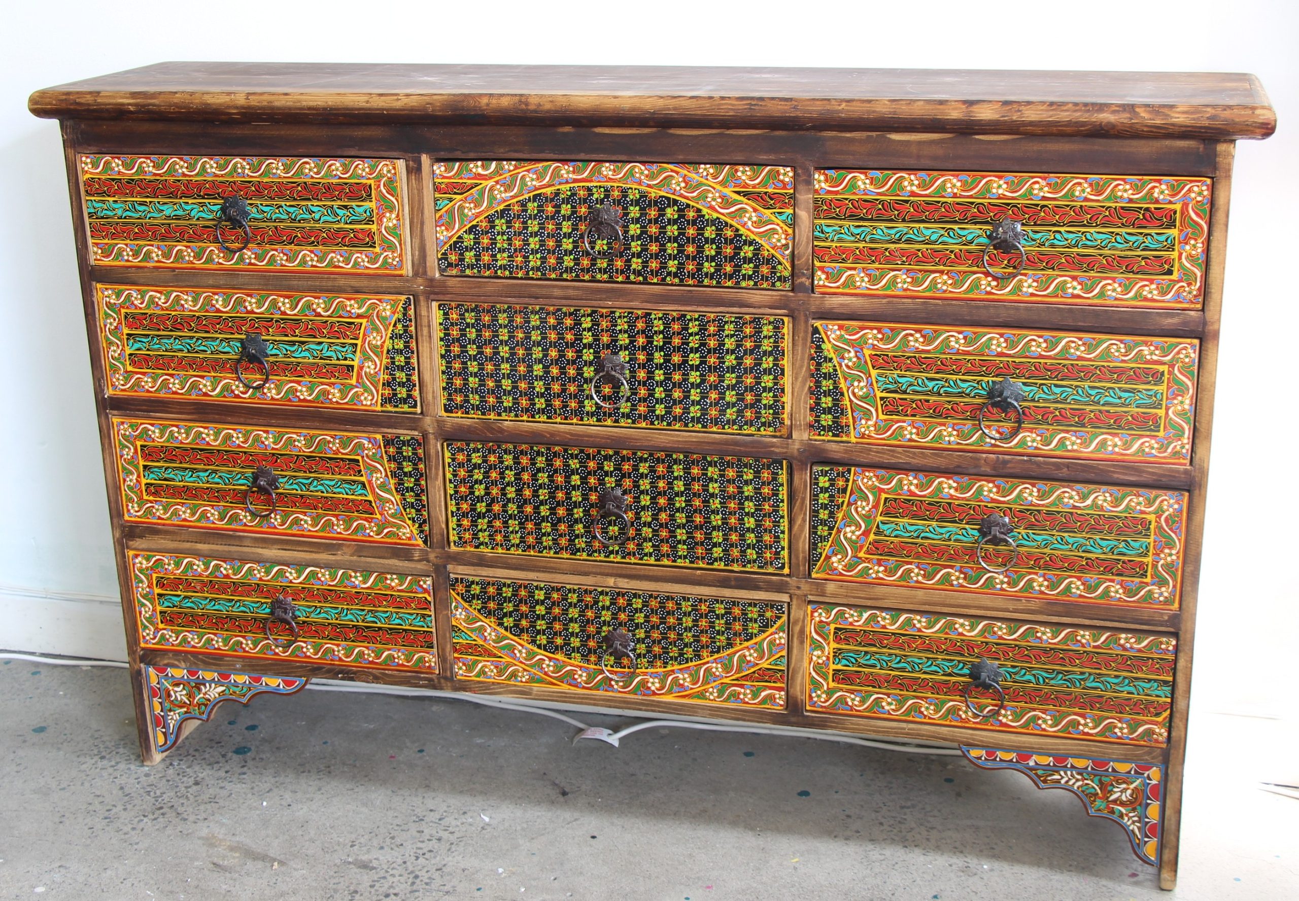 Quetta Hand Painted 12 Drawer Sideboard c -1