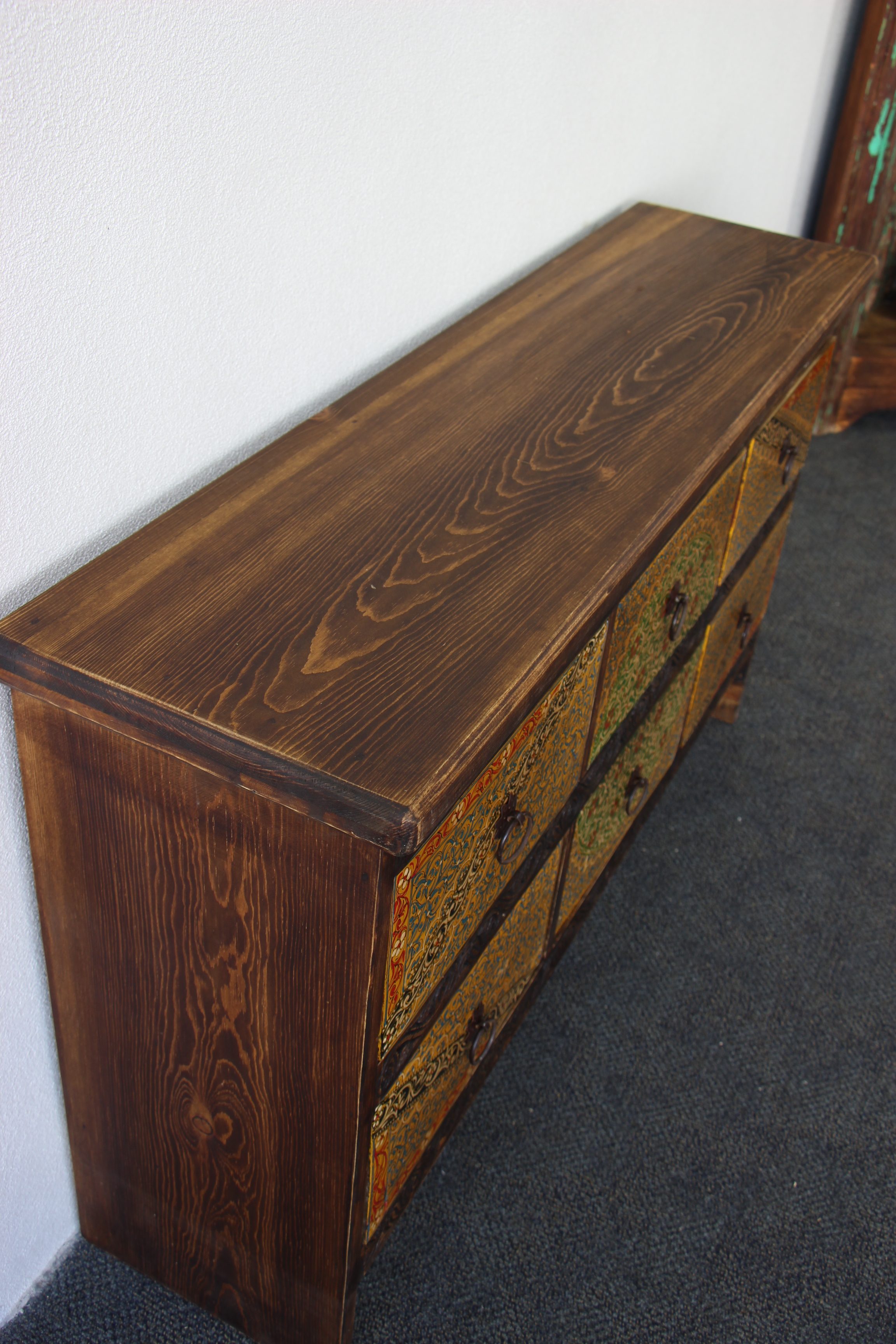 Quetta Hand Painted 6 Drawer Sideboard C (11)