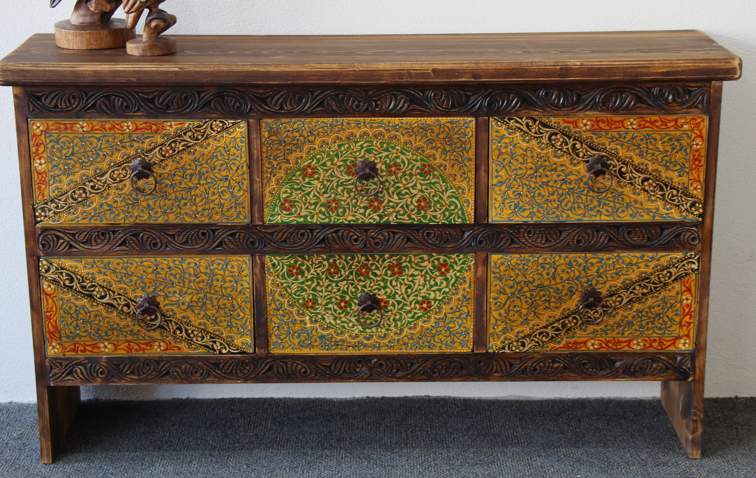 Quetta Hand Painted 6 Drawer Sideboard C (3)